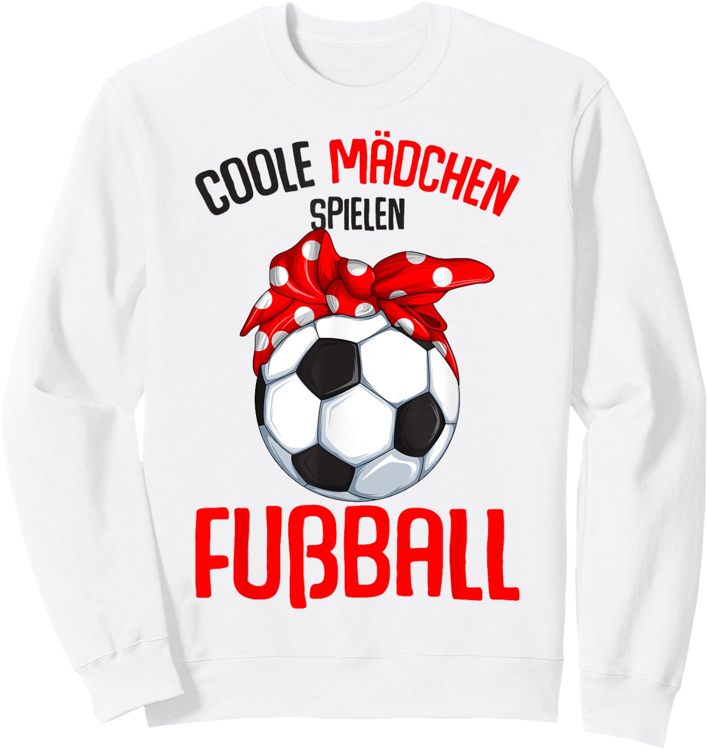 Coole Mädchen Spielen Fußball Fußballerin Kinder Sweatshirt - Sweatshirt | White
