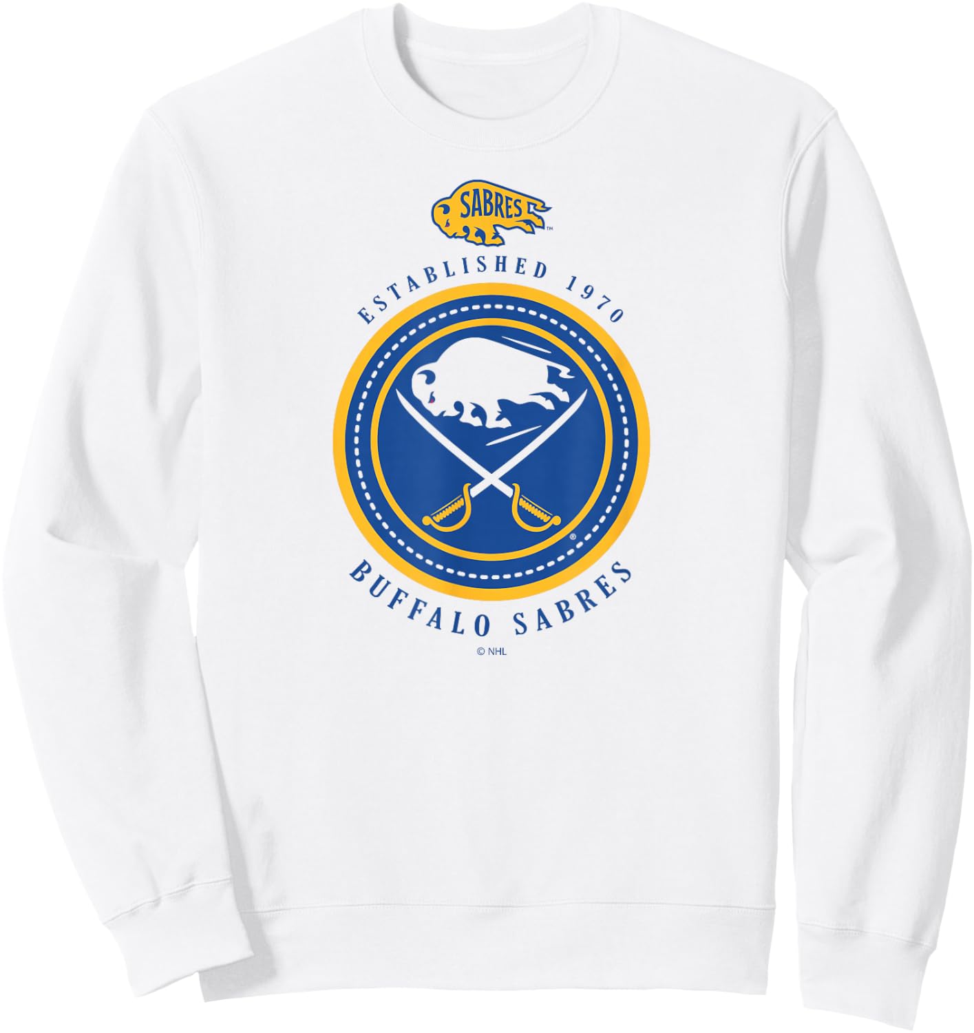 Buffalo Sabres Est 1970 White Officially Licensed Sweatshirt - Sweatshirt | White