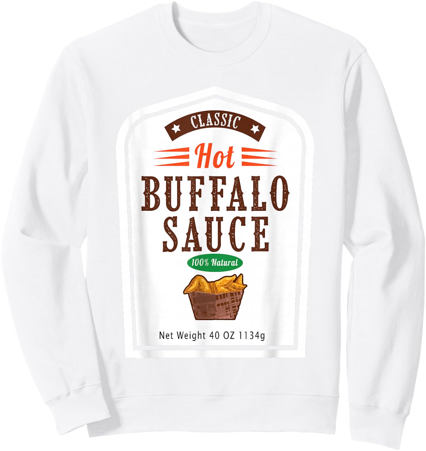 Hot Buffalo Family Sauce Costume Halloween Uniform Sweatshirt - Sweatshirt | White