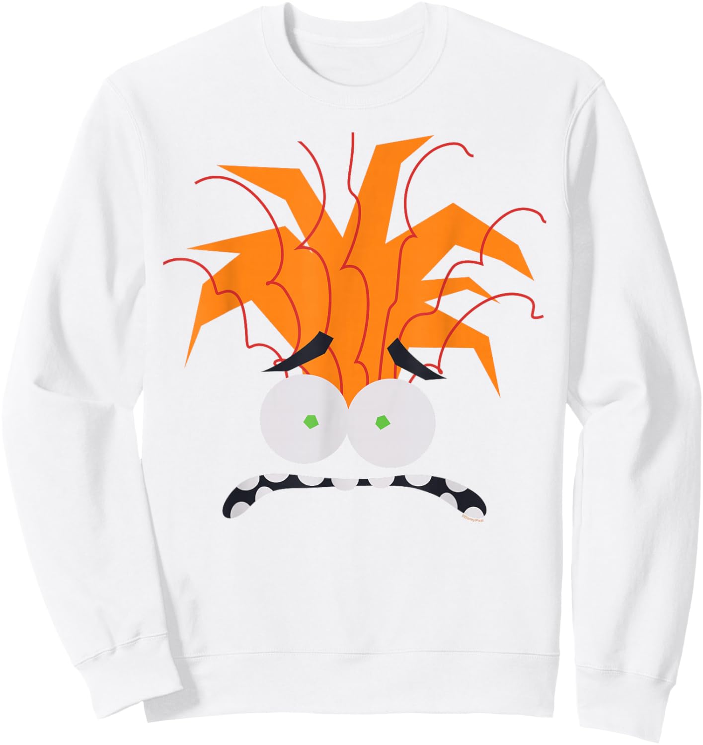 Disney and Pixar's Inside Out 2 Anxiety Costume Big Face , orange Sweatshirt - Sweatshirt | White