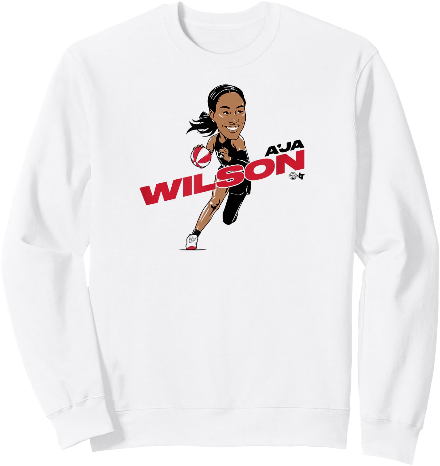 A'ja Wilson - Caricature - Las Vegas Basketball Sweatshirt - Sweatshirt | White