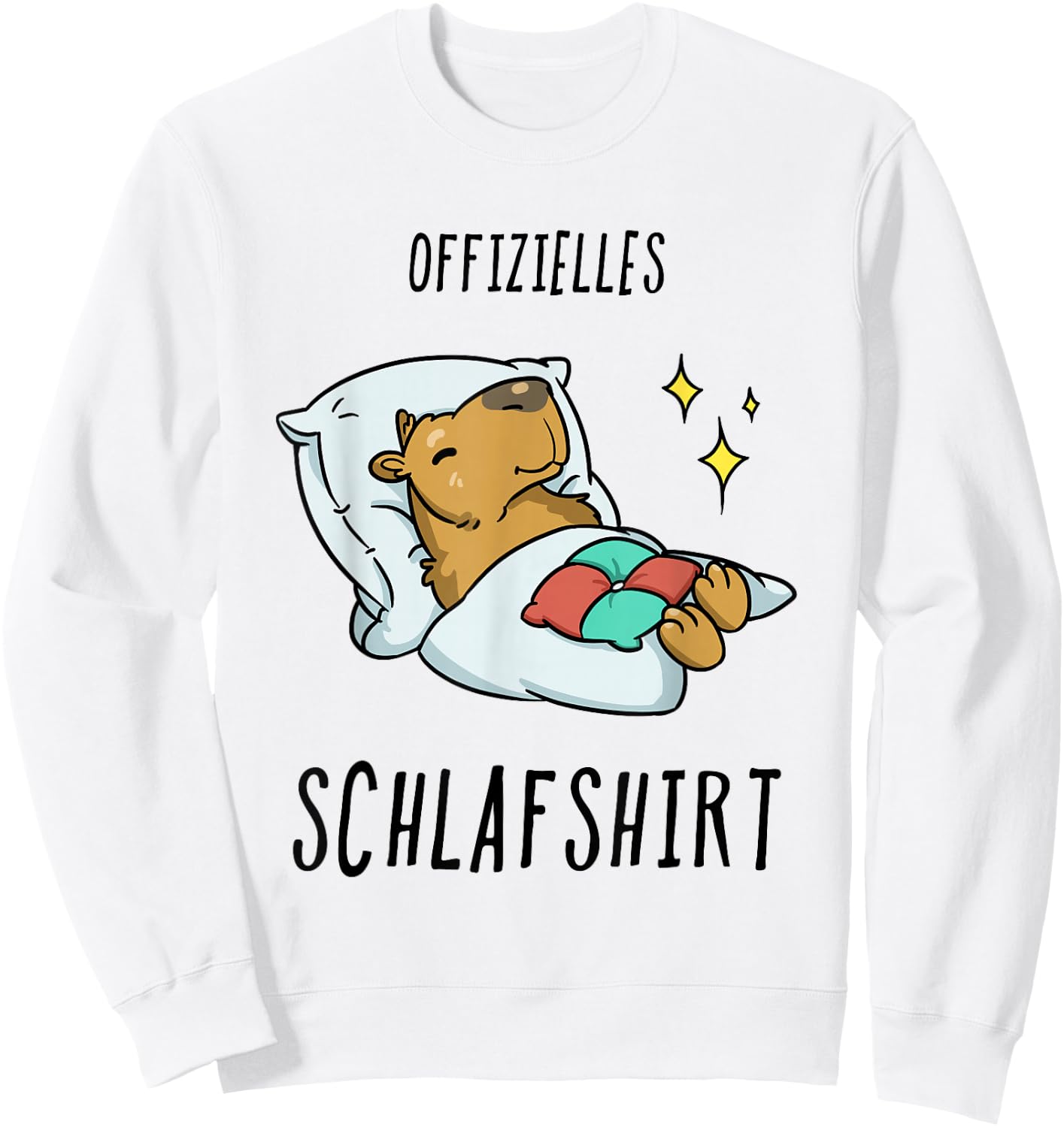 Capybara Water Pig Pyjamas , Grey, Small, Adult, Short Sleeve, , Classic, Sleep Shirt Sweatshirt - Sweatshirt | White