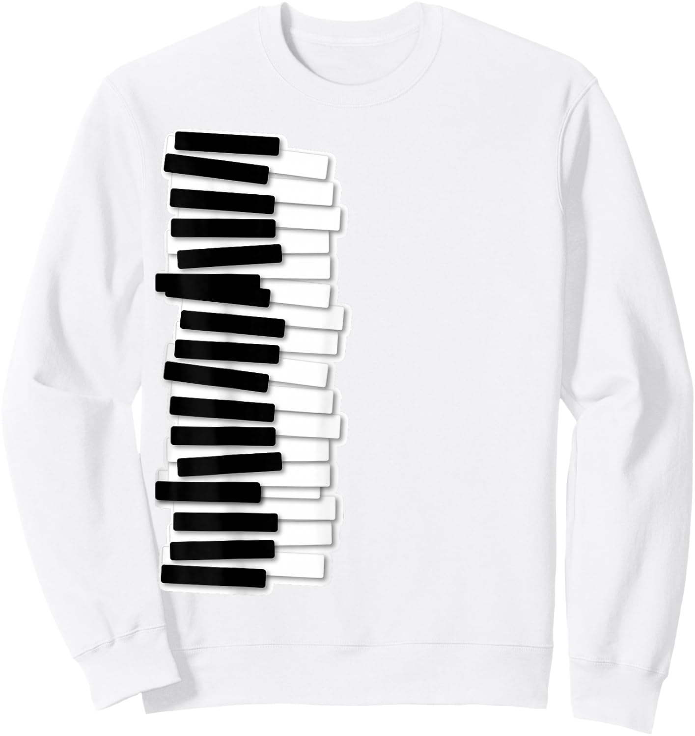 Funny Wobbly Piano Keyboard – Pianist & Musician Graphic Sweatshirt - Sweatshirt | White