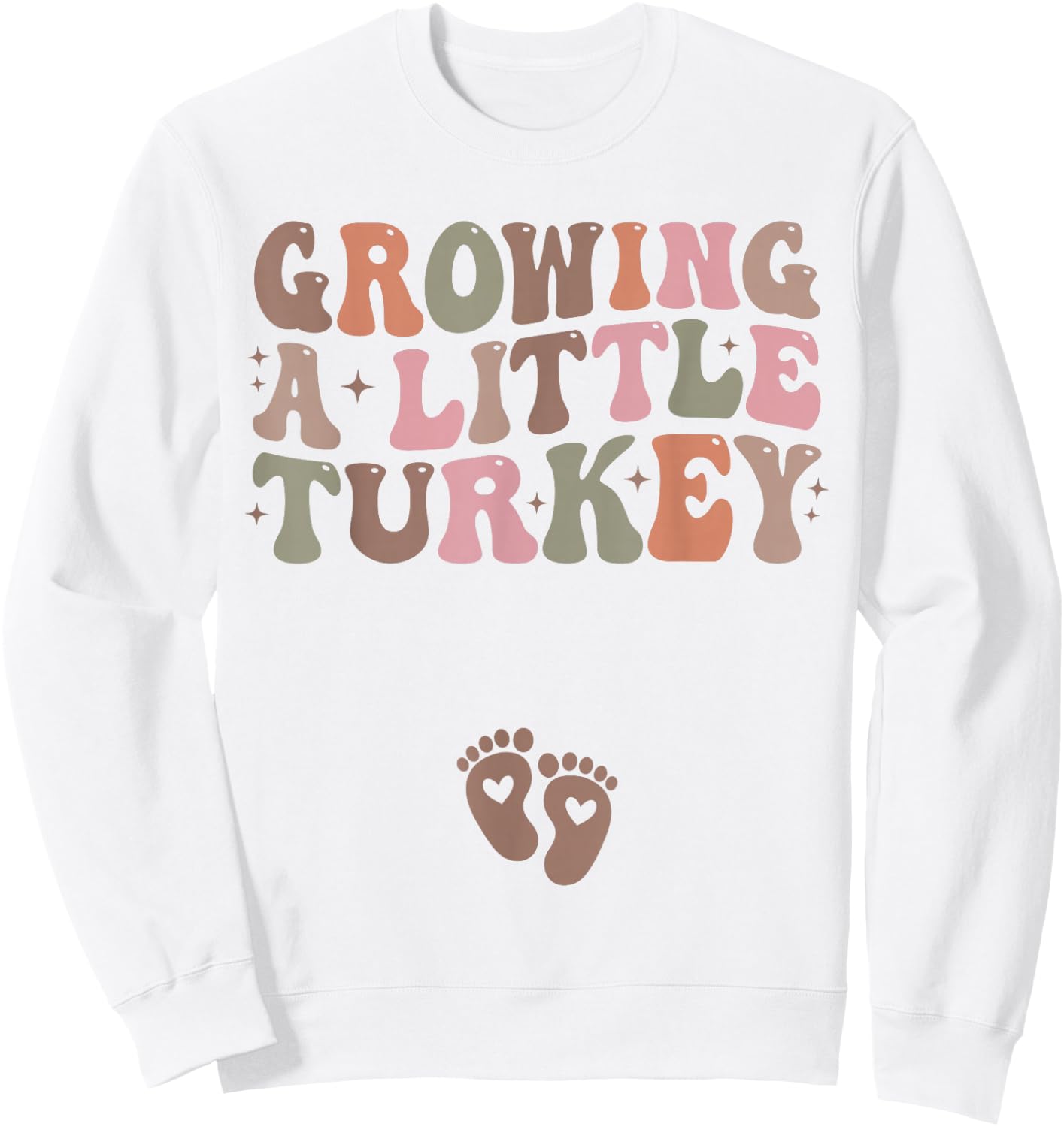 Growing a Little Turkey Thanksgiving Pregnancy Announcement Sweatshirt - Sweatshirt | White