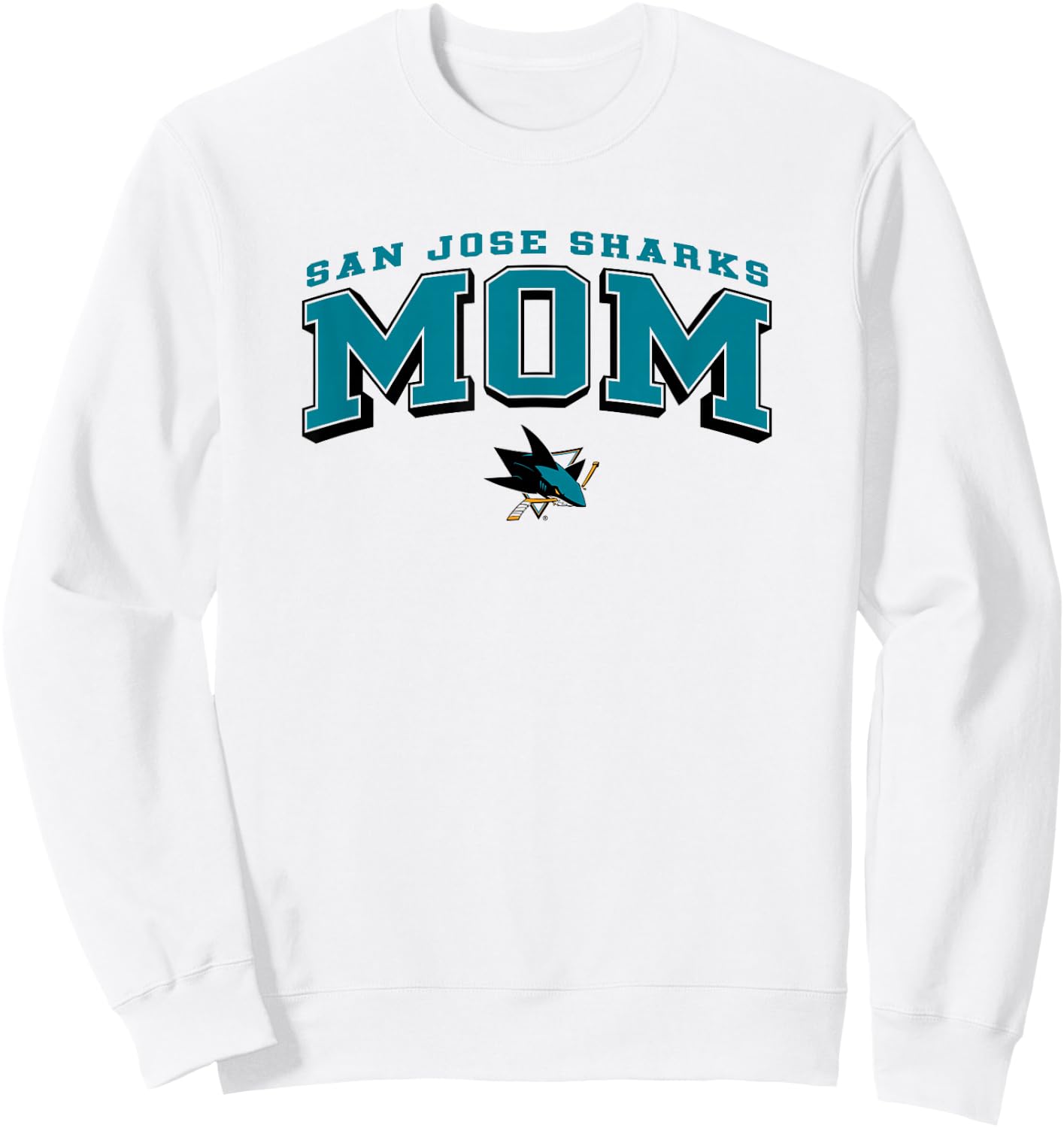 San Jose Sharks Mom Arch White NHL Officially Licensed Sweatshirt - Sweatshirt | White