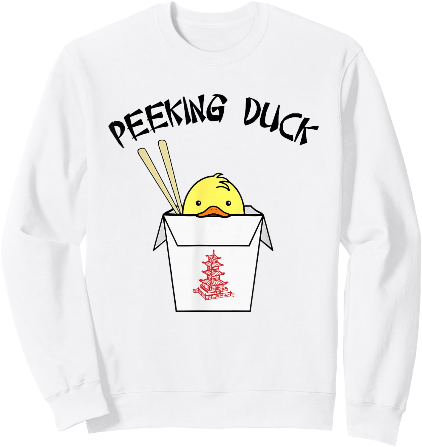 Peeking Duck funny cute Chinese food duck Sweatshirt - Sweatshirt | White