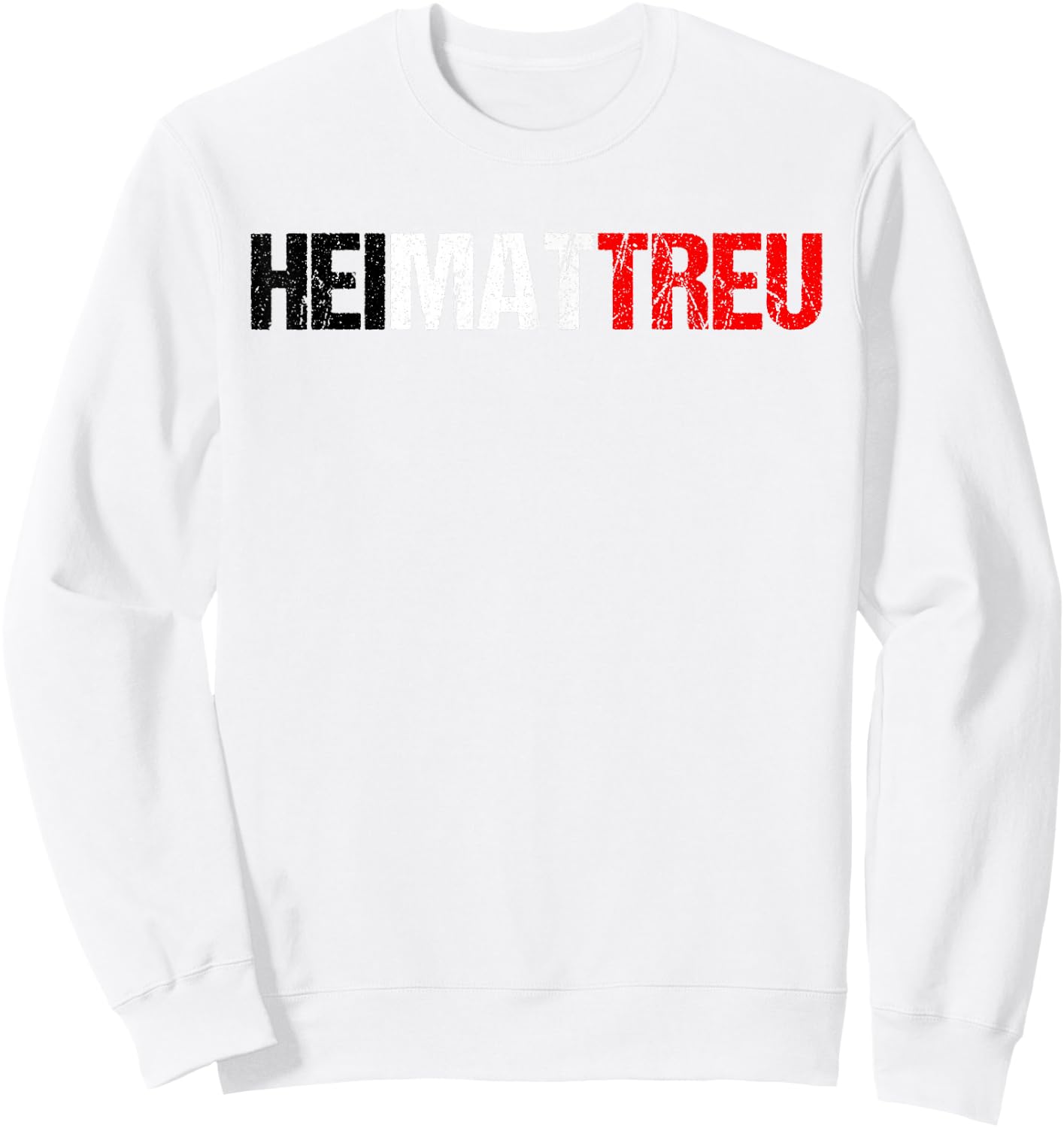 HEIMATTREU in Black / White / Red as German Lettering, gray Sweatshirt - Sweatshirt | White