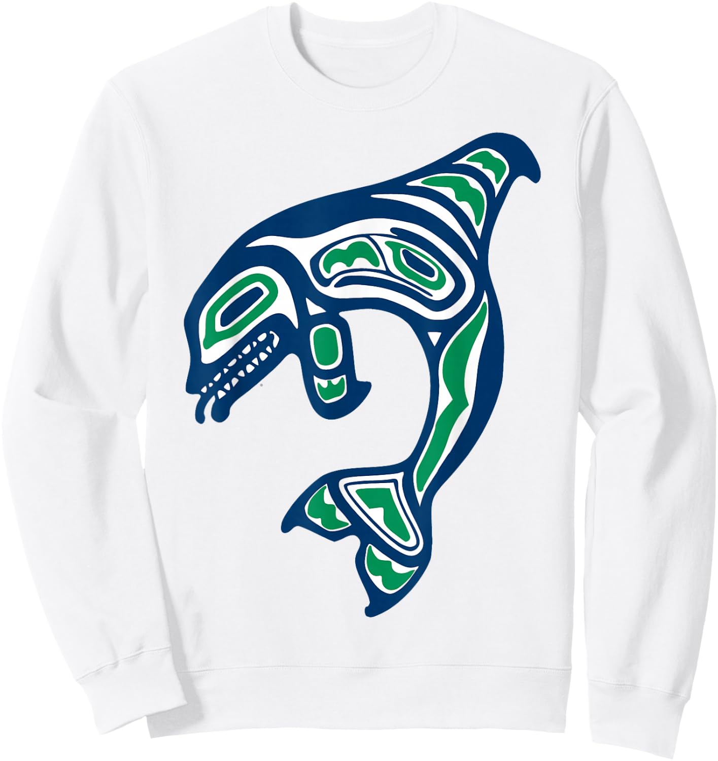 Native American Indian Orca Whale Pacific Northwest Sweatshirt - Sweatshirt | White