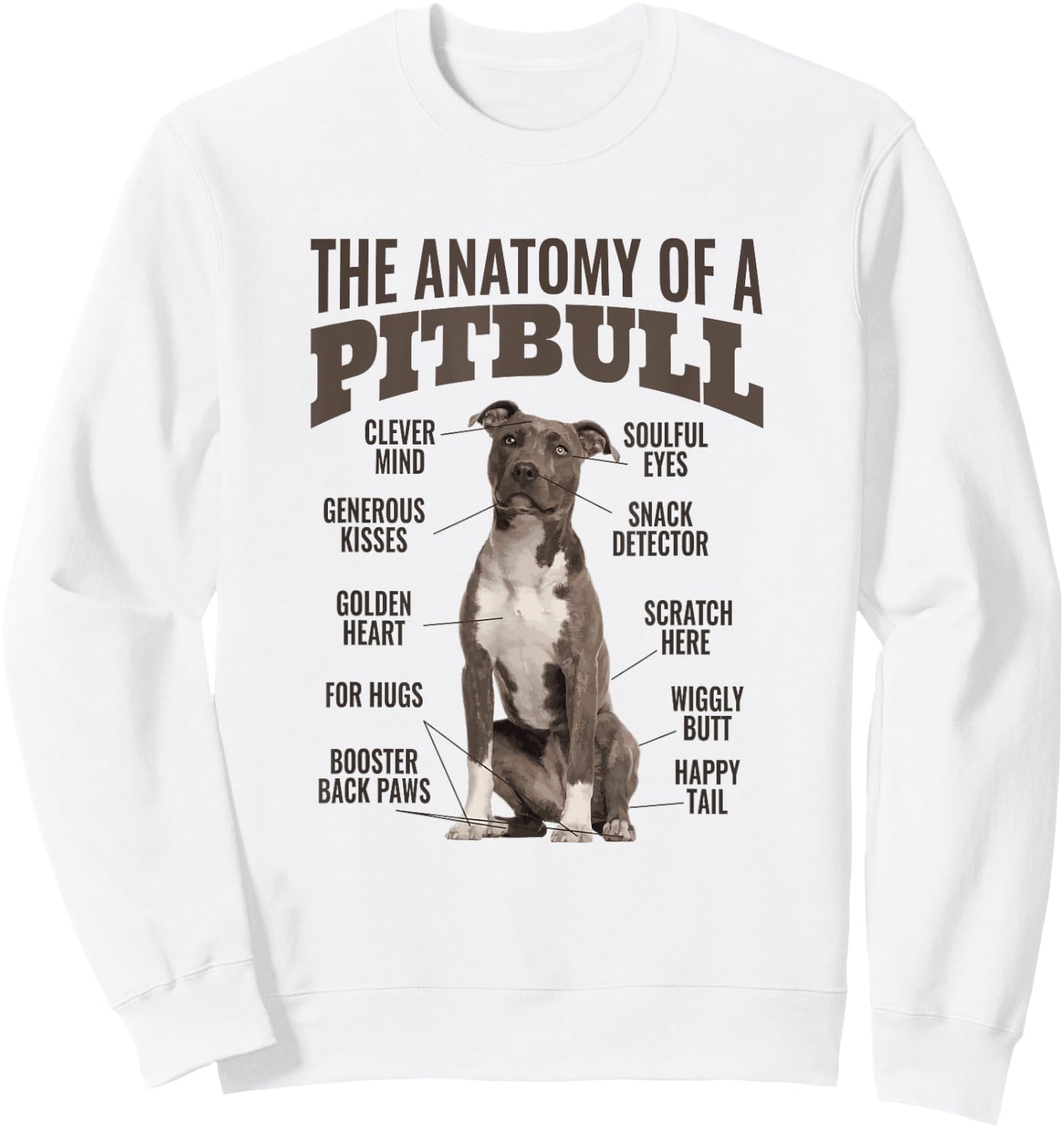 Anatomy Of A Pitbull Shirt Men Women Gift Dog Lovers Sweatshirt - Sweatshirt | White