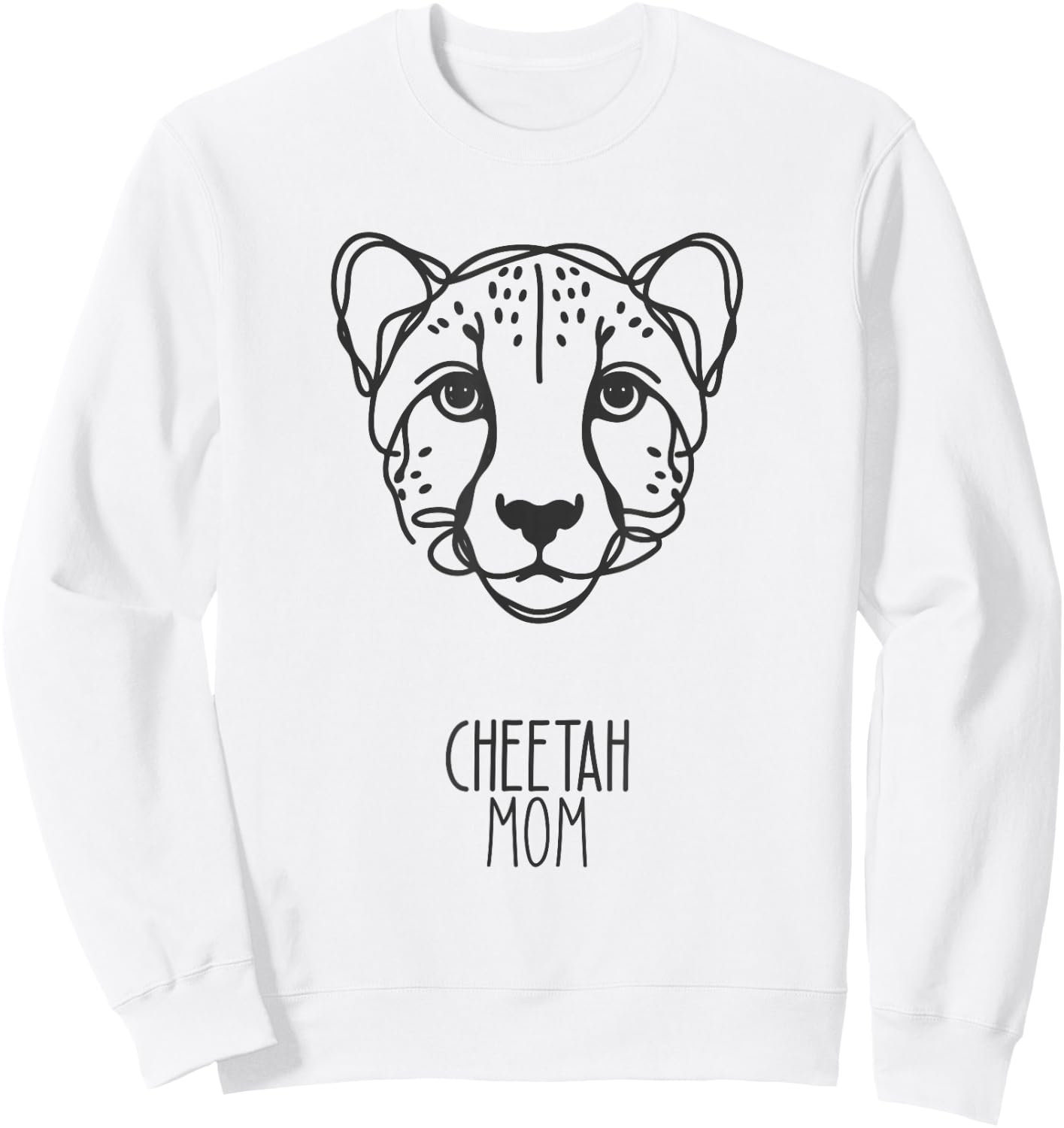 Line Art Best Cheetah Mom Women Cheetah Sweatshirt - Sweatshirt | White