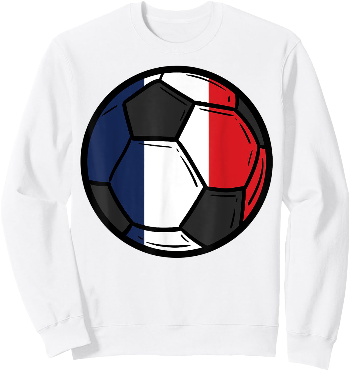 France Flag Soccer Ball French Fan Men Women Kids Boys Girls Sweatshirt - Sweatshirt | White
