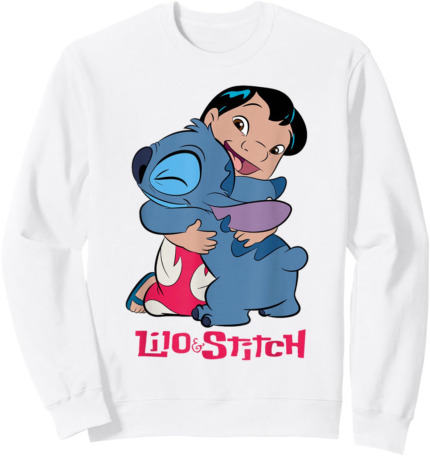 Disney Lilo & Stitch 90s Hug , Blue, S Sweatshirt - Sweatshirt | White