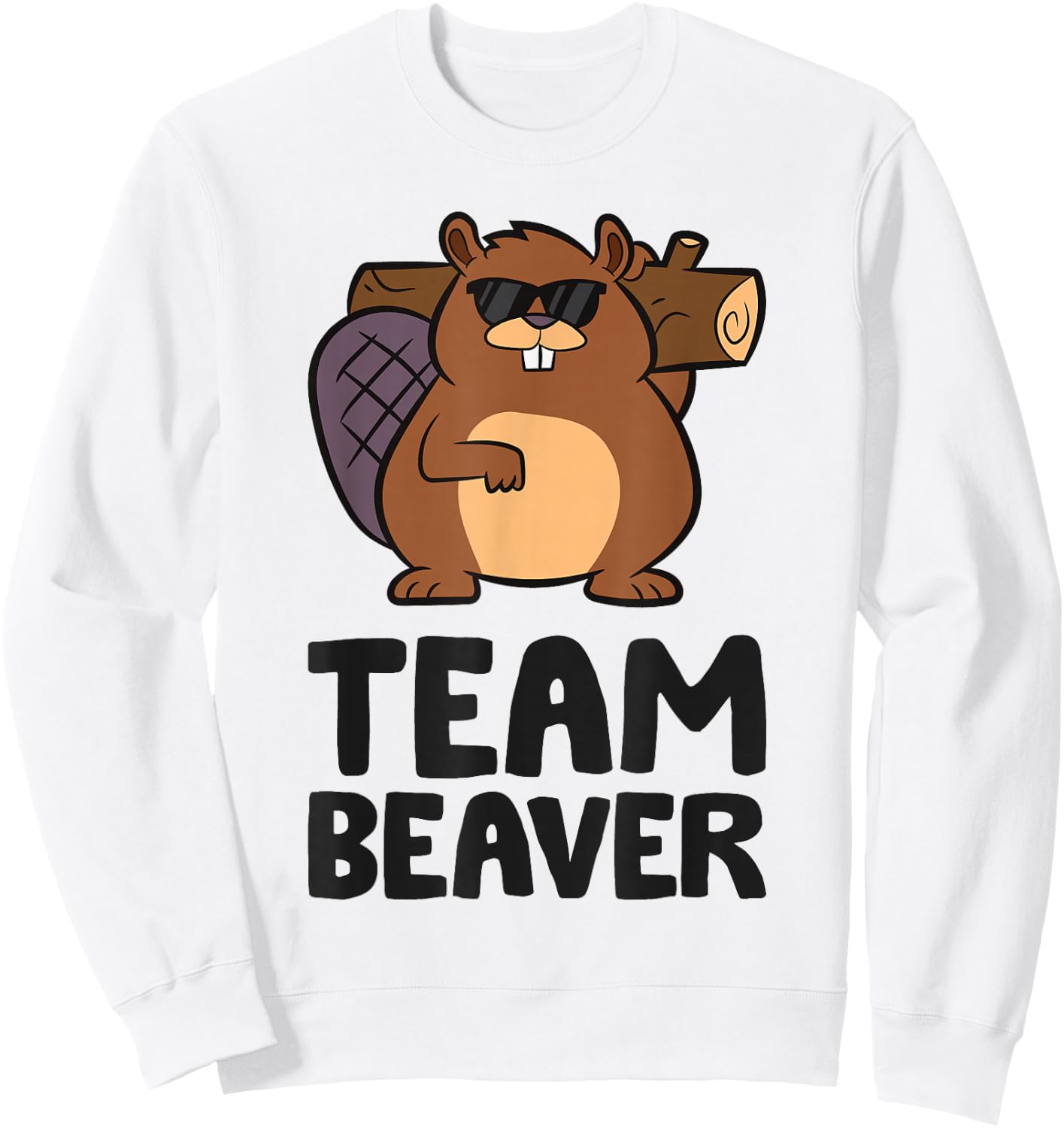Funny Beaver Sayings And Beaver Gifts Team Beaver -Kids Kids' Casual Sweatshirt - Sweatshirt | White