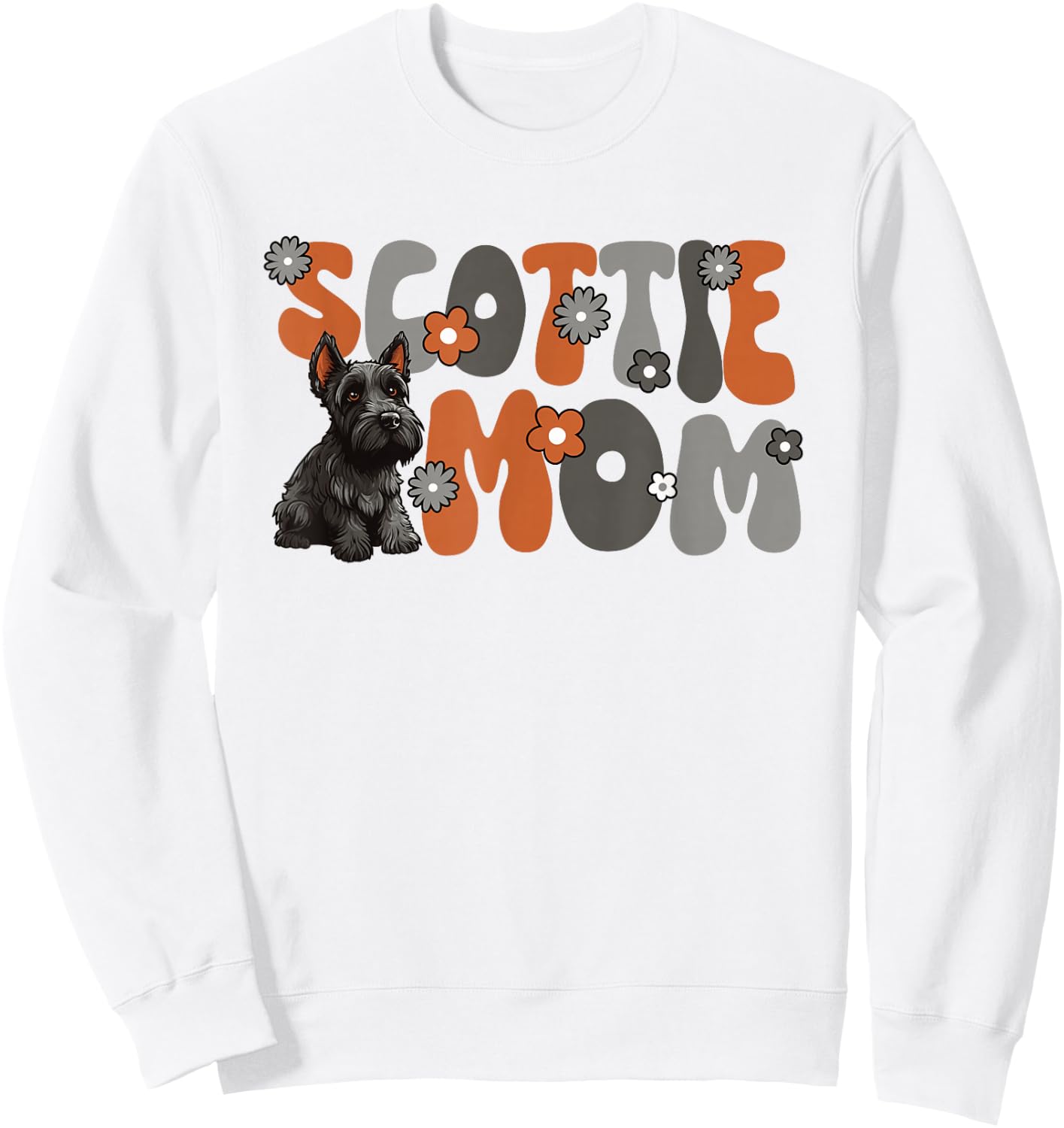 Scottish Terrier Groovy World's Best Scottie Mom Sweatshirt - Sweatshirt | White