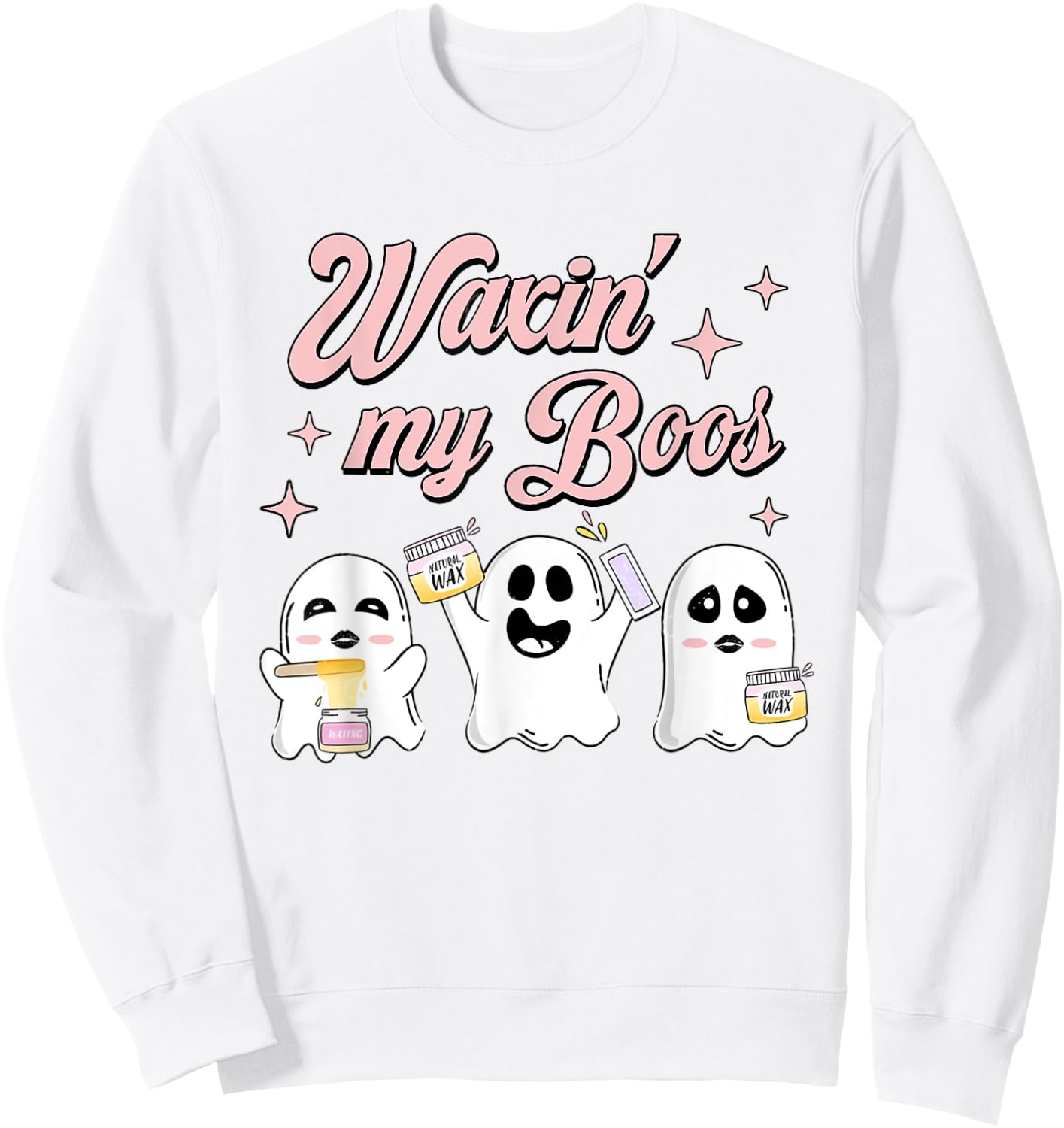 Waxing My Boos Waxing Technician Halloween Spooky Waxing Sweatshirt - Sweatshirt | White