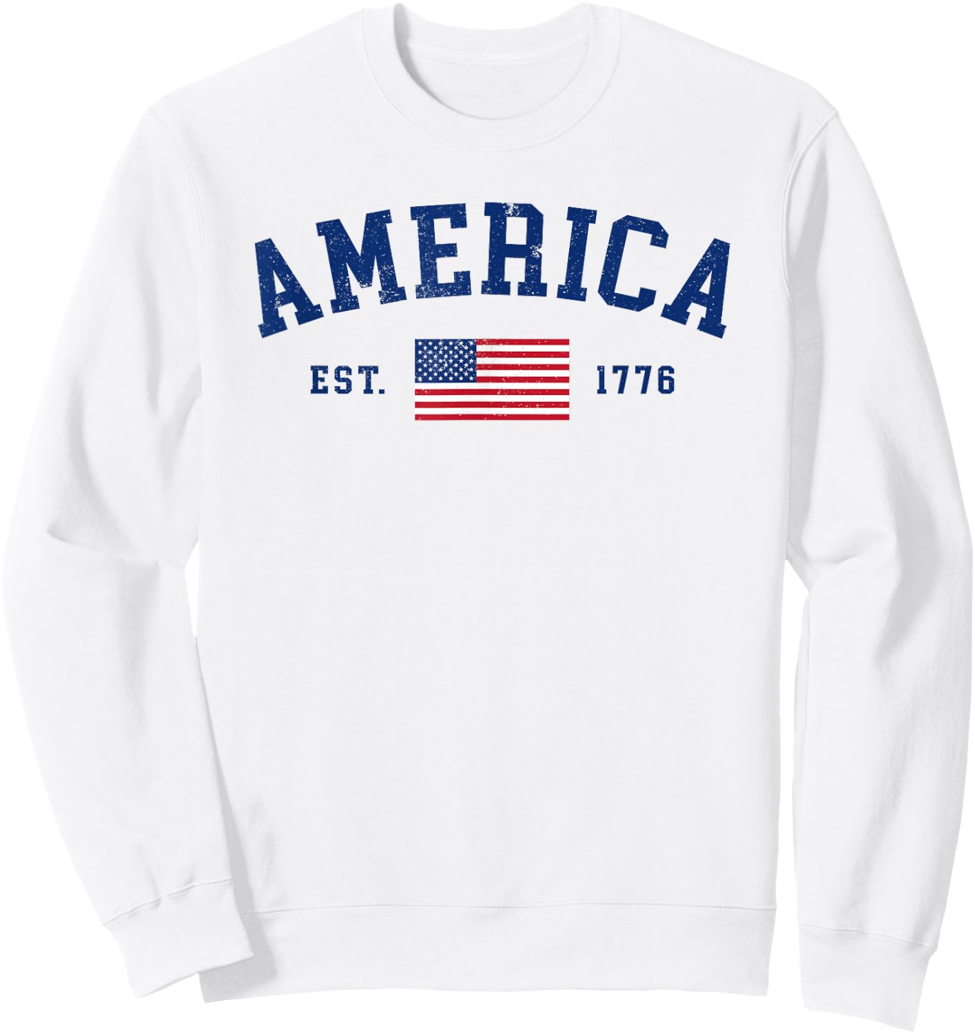 American Flag USA United States Of America US 4th of July Sweatshirt - Sweatshirt | White