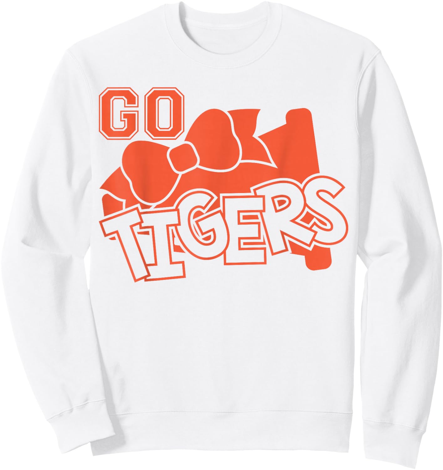 Go Cheer Tigers Football Sweatshirt - Sweatshirt | White