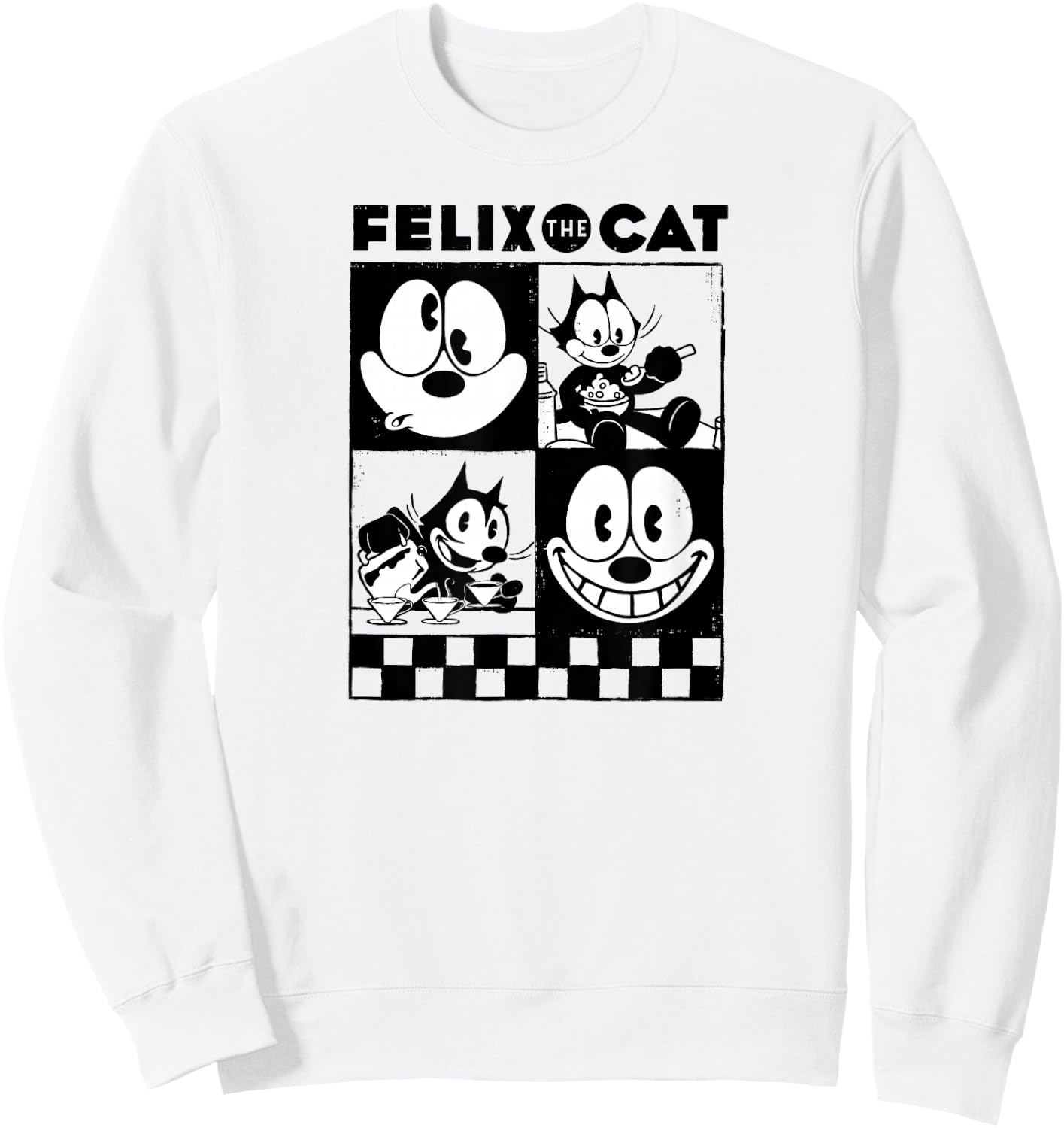 Felix the Cat Checkers Sweatshirt - Sweatshirt | White