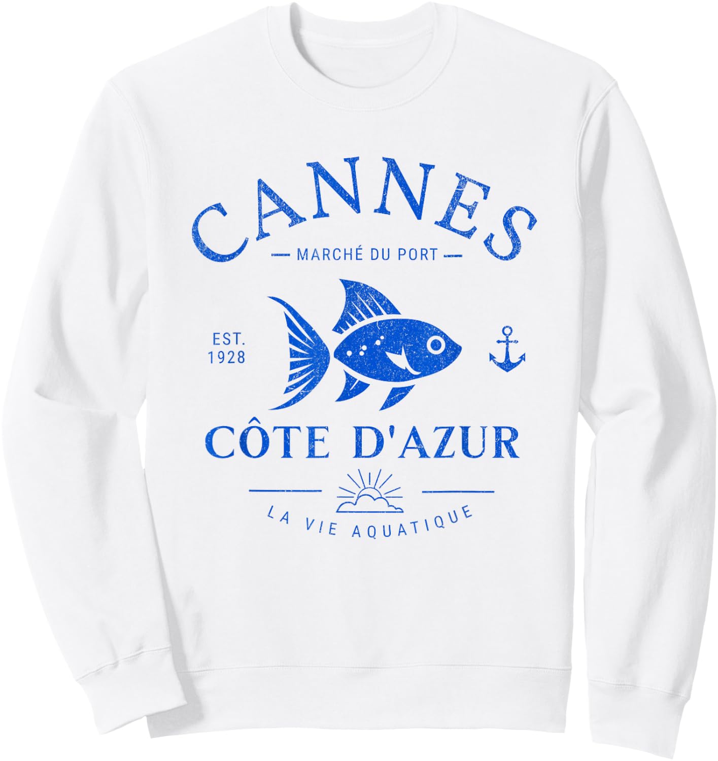 Vintage Cannes France Côte d'Azur Souvenir French Riviera Sweatshirt - Sweatshirt | White