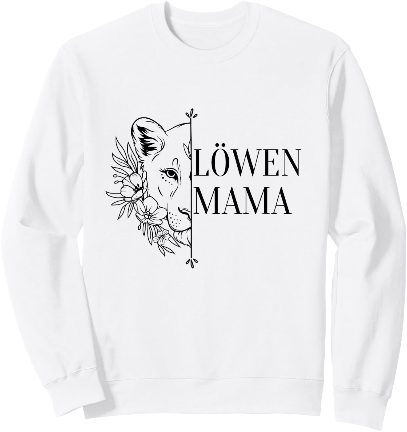 with German Text "Löwenmama Beste Mama Mutter" [German Language] Sweatshirt - Sweatshirt | White