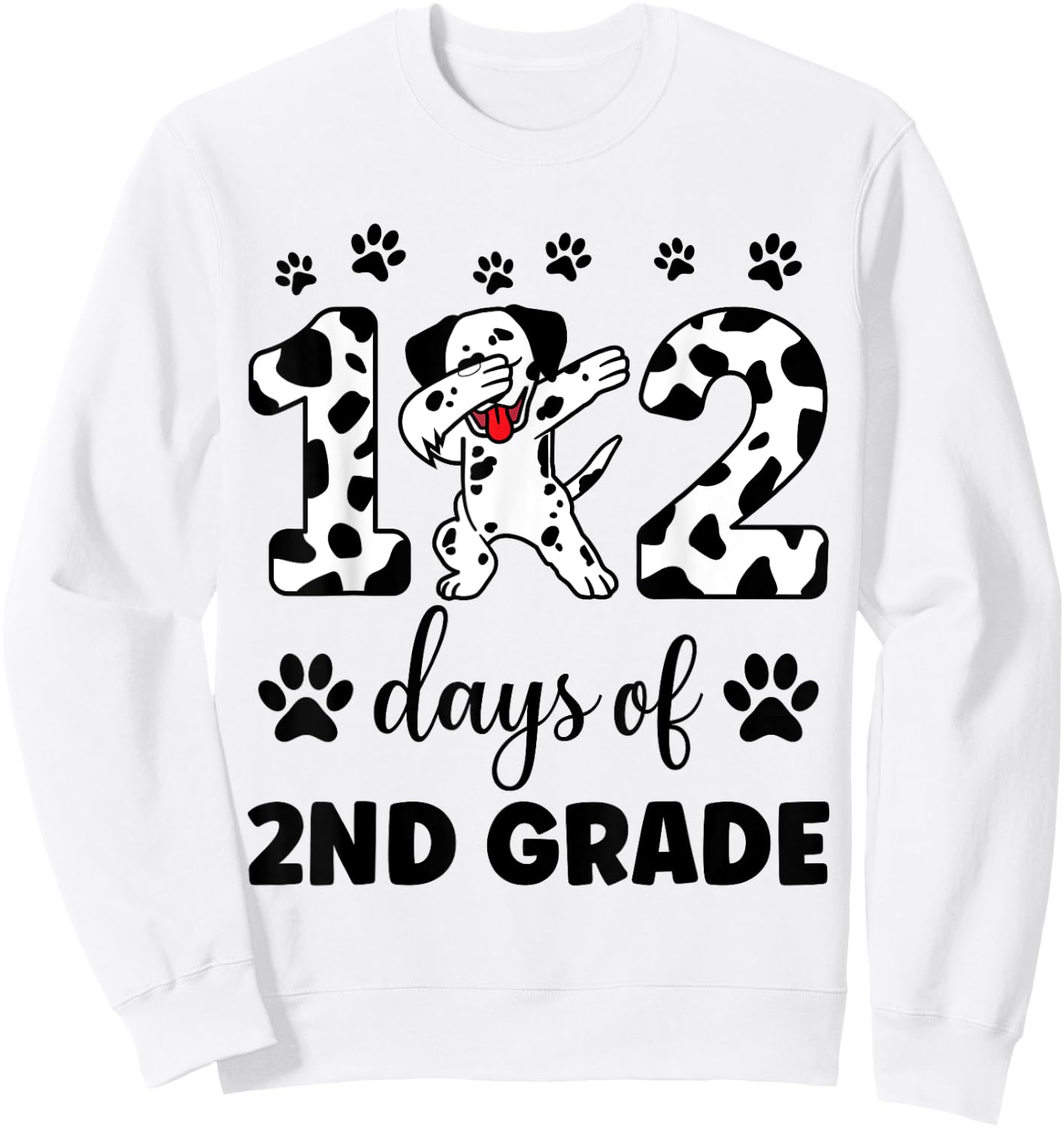 102 Day Of 2nd Grade Dalmatian Dog 100 Days Smarter Teacher Sweatshirt - Sweatshirt | White