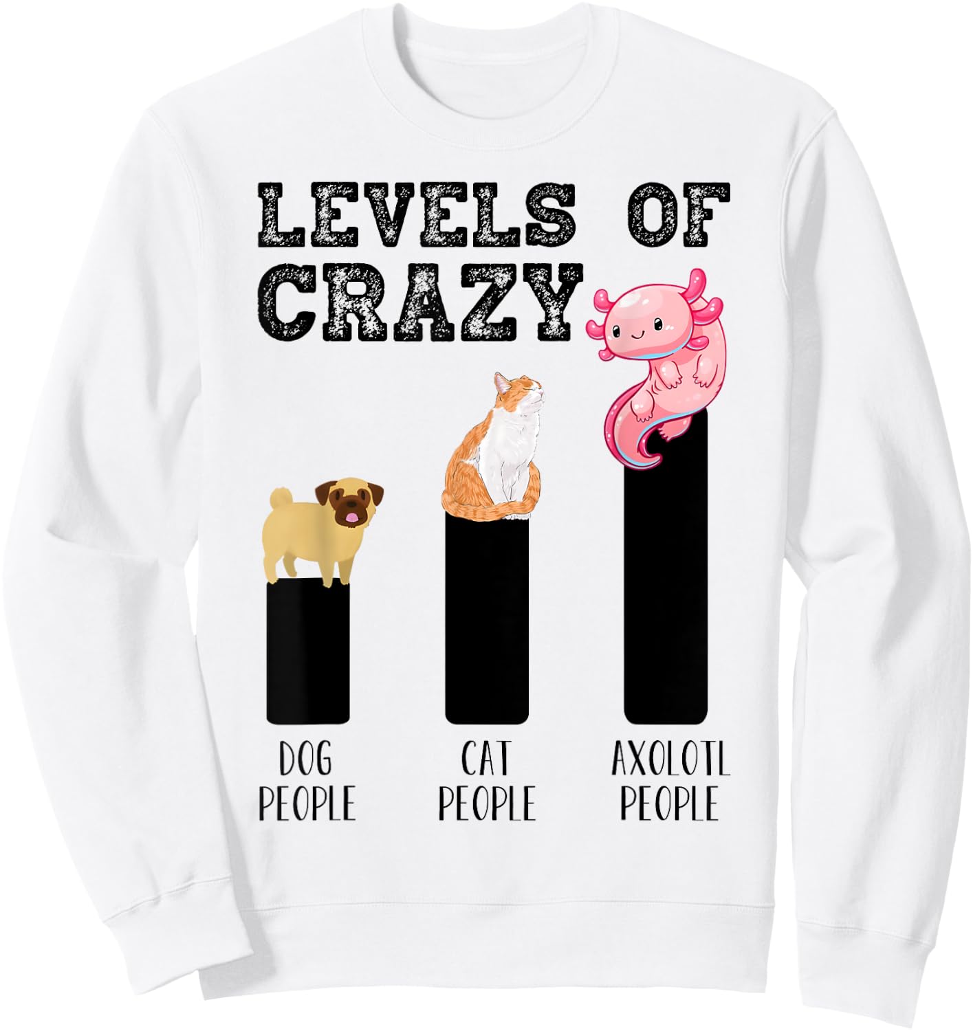 Funny Kawaii Axolotl Level Of Crazy Aqua Pet Axolotl Lovers Sweatshirt - Sweatshirt | White