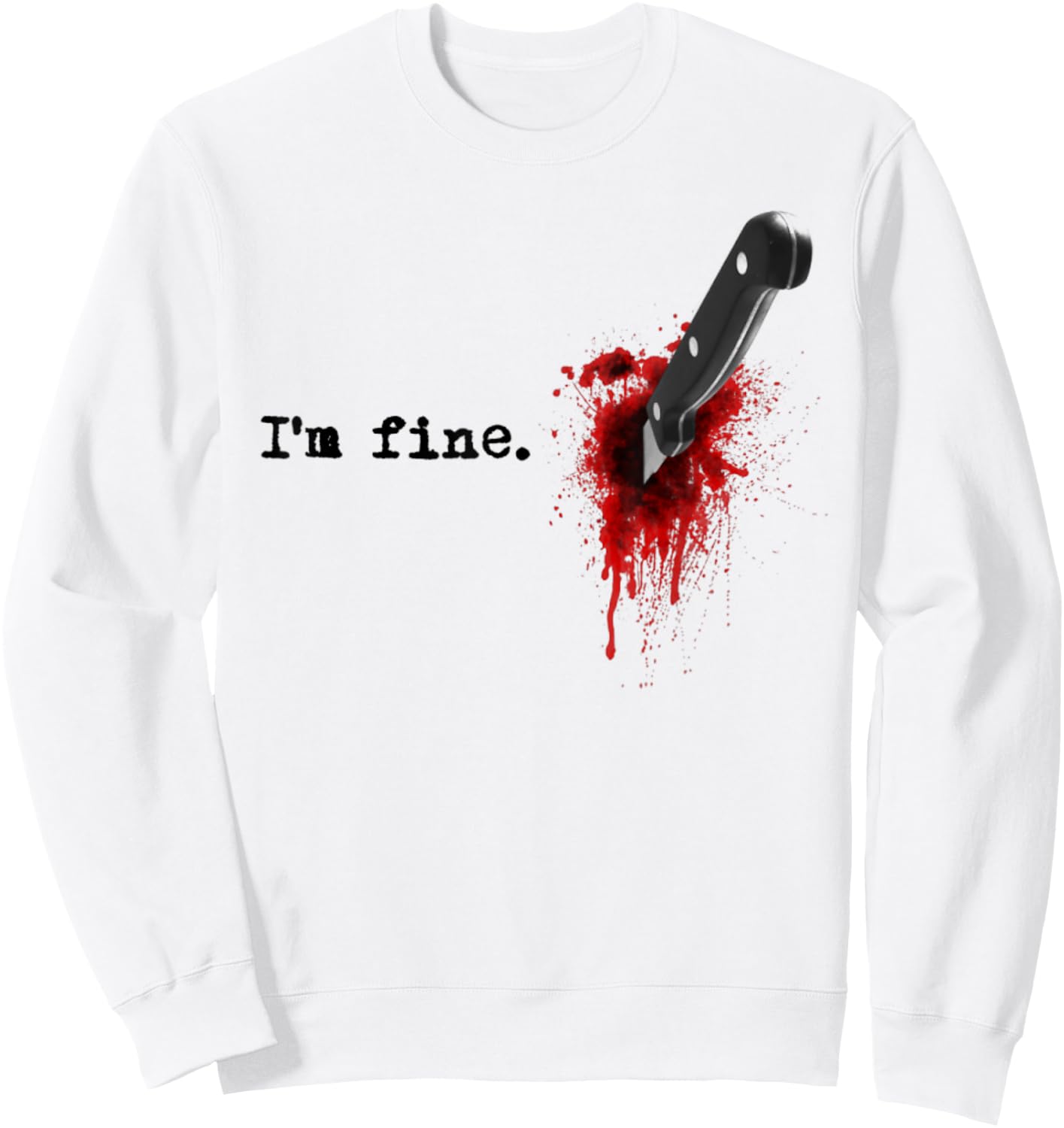 I'm Fine Bloody Halloween Sweatshirt - Sweatshirt | White