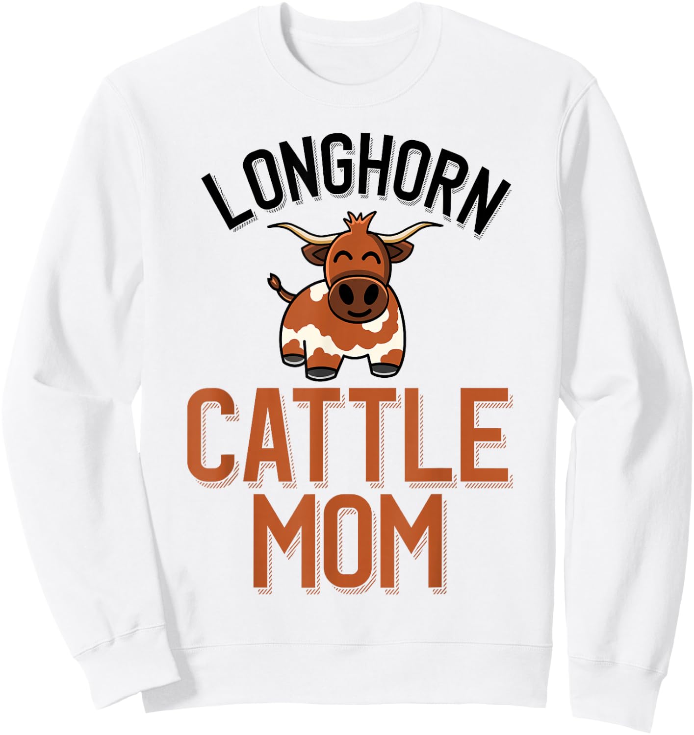 Longhorn Cattle Mom Cute Longhorn Cow Mom Sweatshirt - Sweatshirt | White