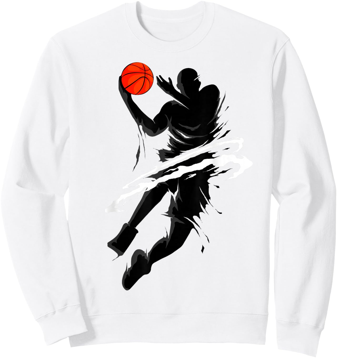 Basketball Player Fan Hoops Basketball Slam Dunk Game Day Sweatshirt - Sweatshirt | White