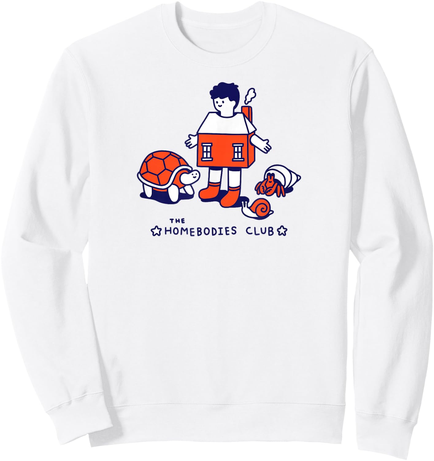 Threadless Obinsun The Homebodies Club Graphic Sweatshirt - Sweatshirt | White