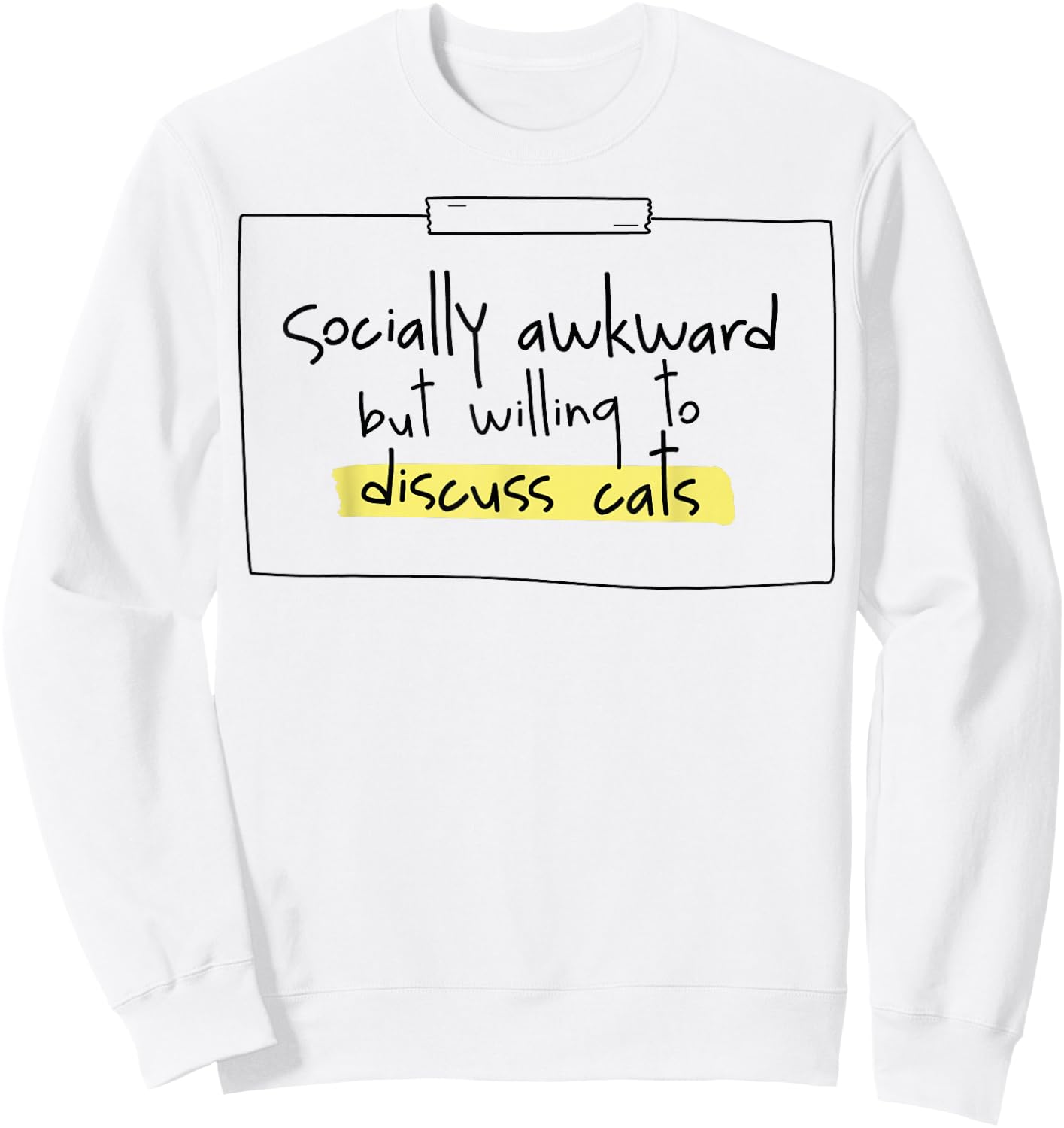 Socially Awkward Cat Sweatshirt - Sweatshirt | White