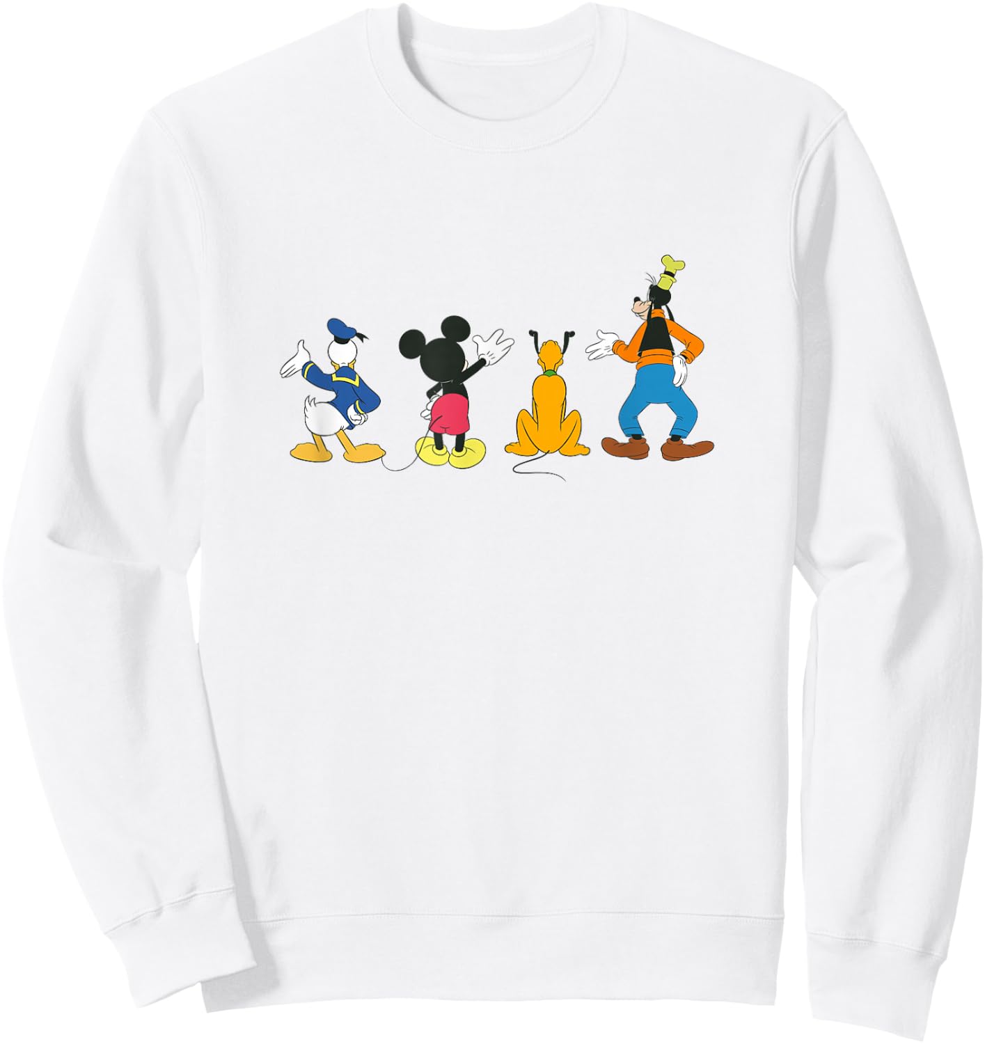 Disney Mickey And Friends Retro Backside Best Friend Line Up Sweatshirt - Sweatshirt | White