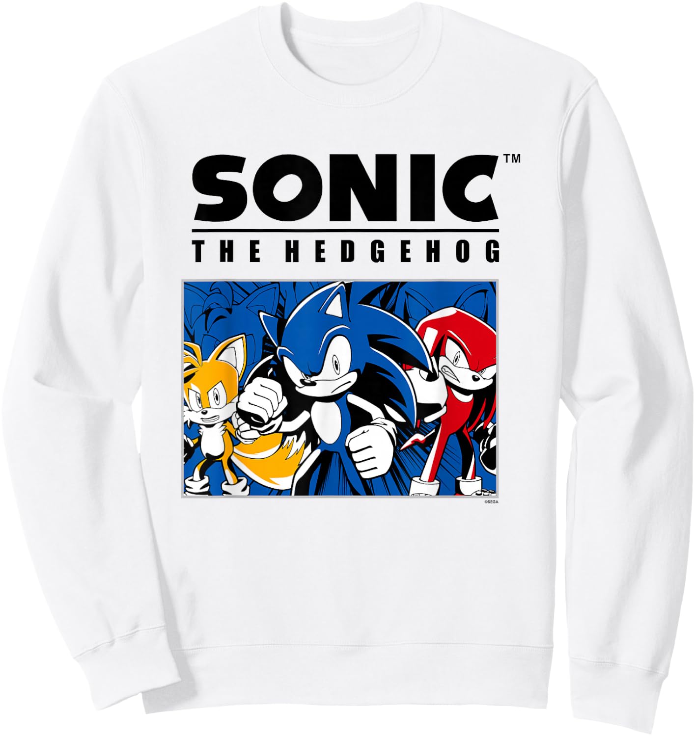 Sonic The Hedgehog Main Trio Heroic Group Portrait Sweatshirt - Sweatshirt | White