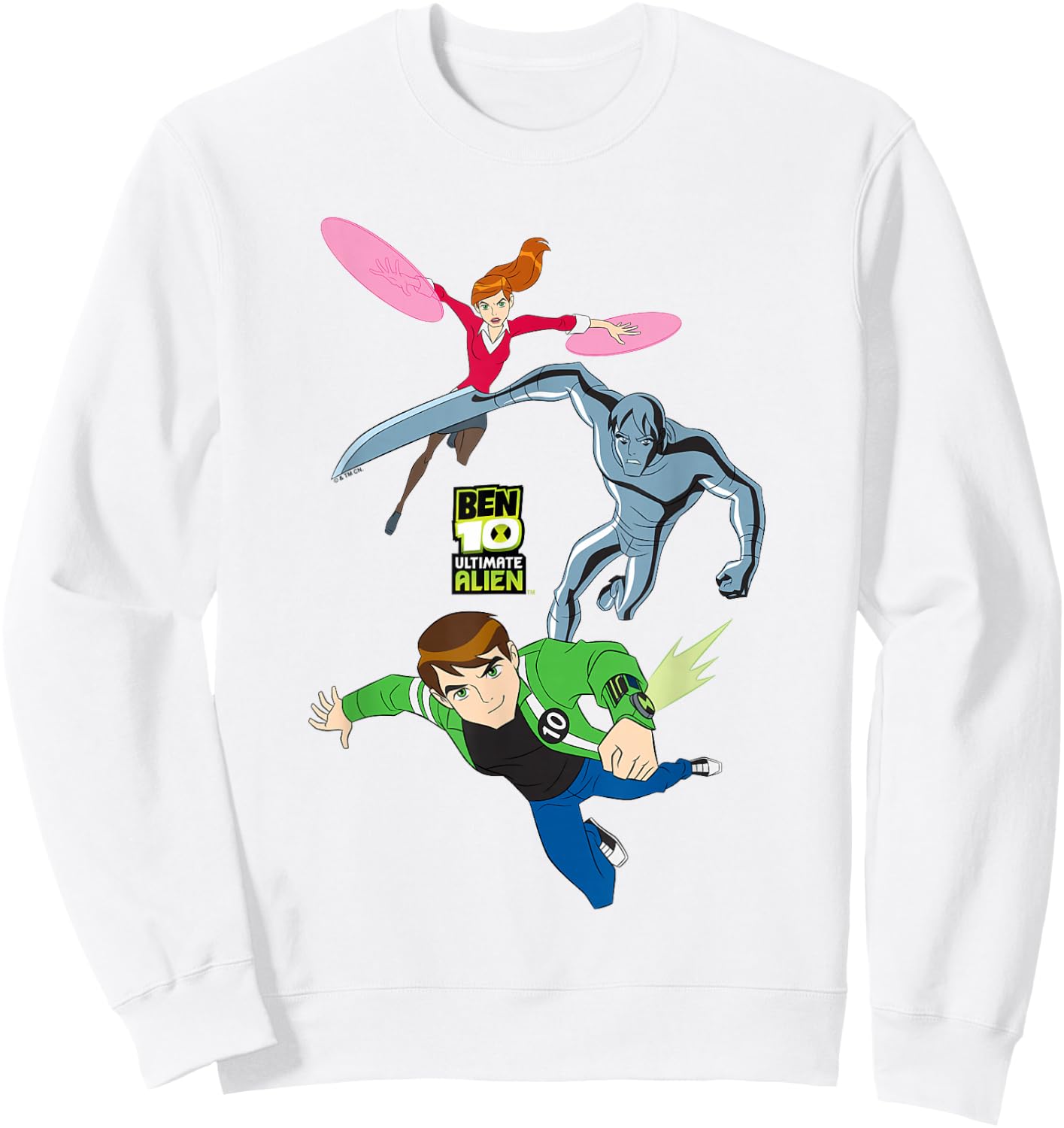 Ben 10 Ultimate Alien: Cosmic Destruction Main Trio Shot Sweatshirt - Sweatshirt | White