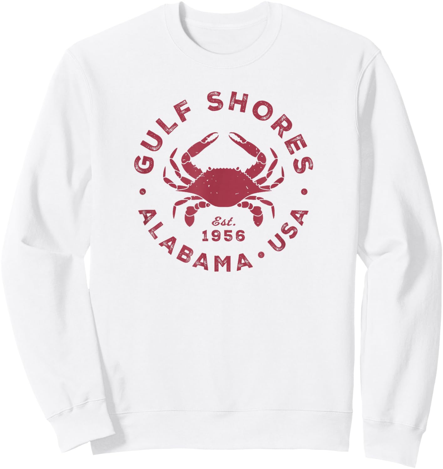 Gulf Shores Alabama Vintage Blue Crab Vacation Souvenir Sweatshirt - Sweatshirt | White