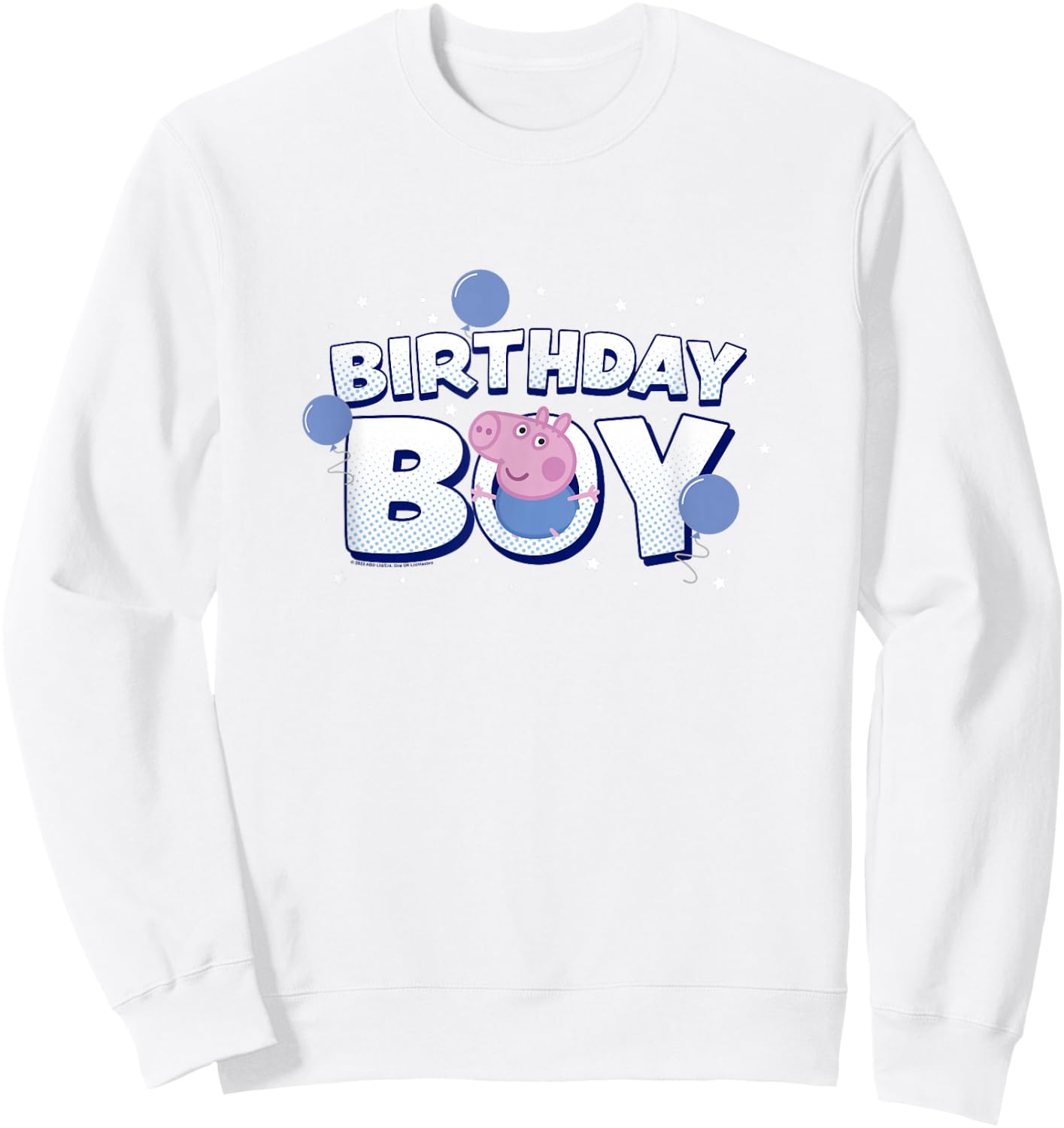 Peppa Pig George Birthday Boy Holiday Balloon Logo Sweatshirt - Sweatshirt | White