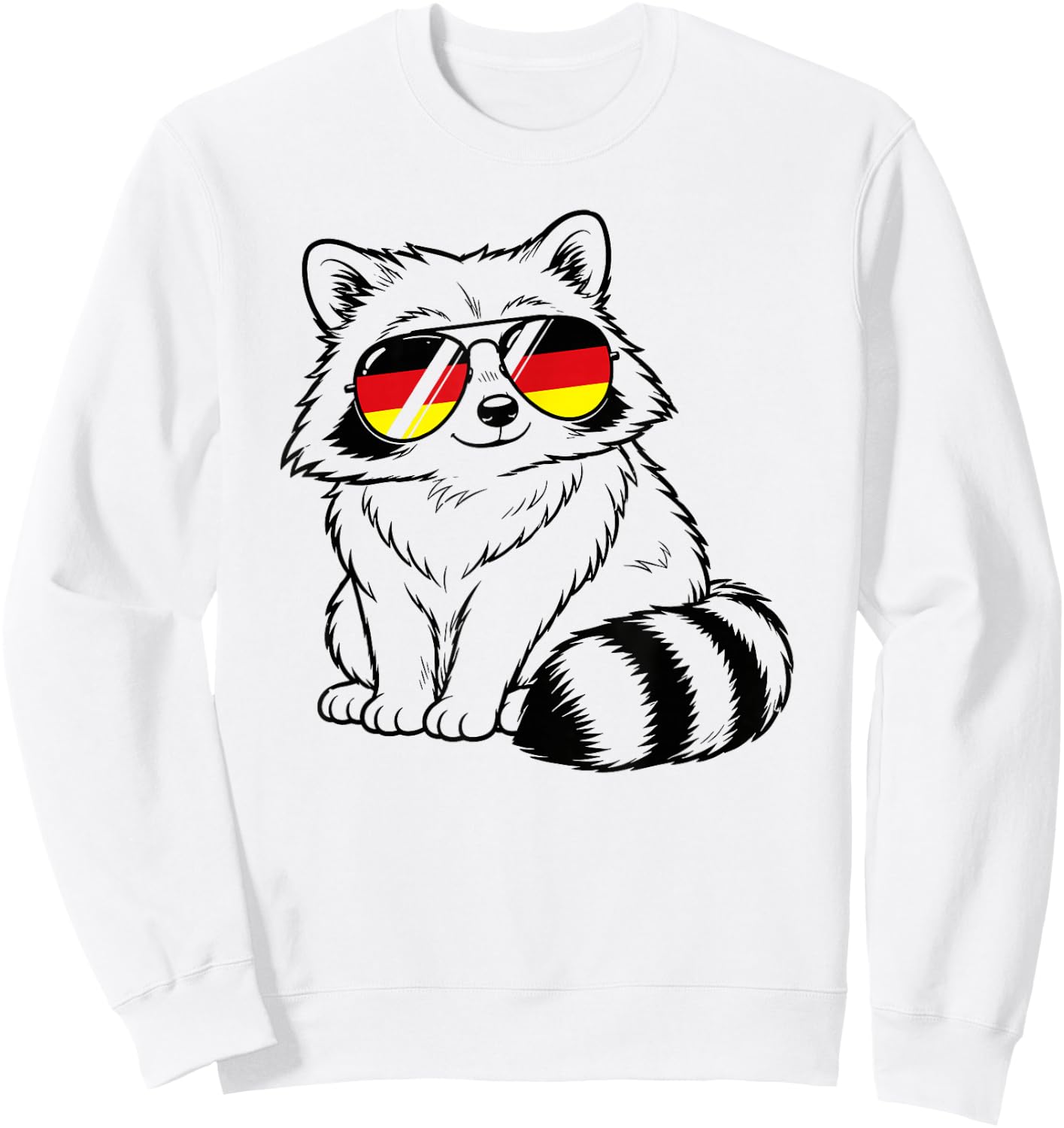 Deutsche Flagge Waschbär deutsch Deutschland Waschbären Sweatshirt - Sweatshirt | White