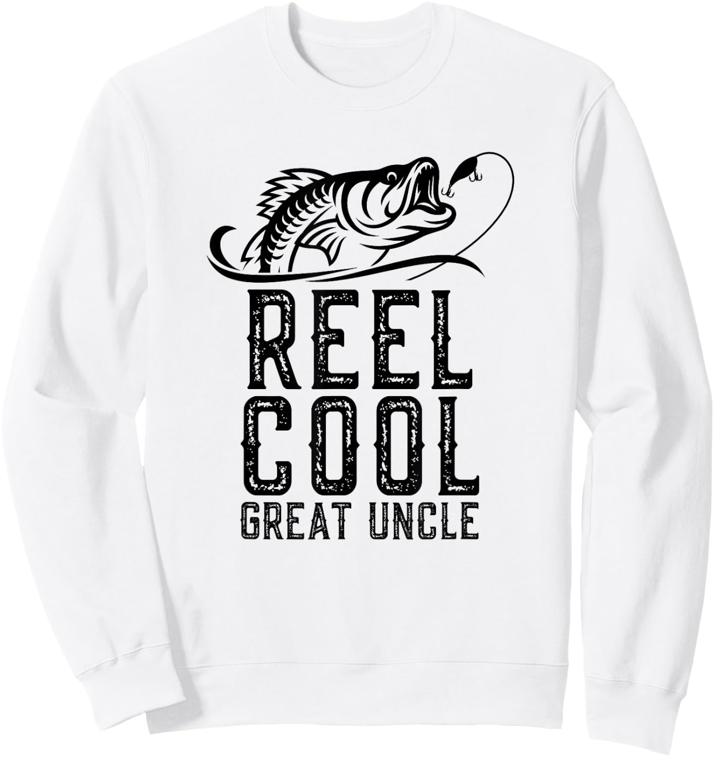 Reel Cool Great Uncle Fishing Fisherman Funny Retro Sweatshirt - Sweatshirt | White
