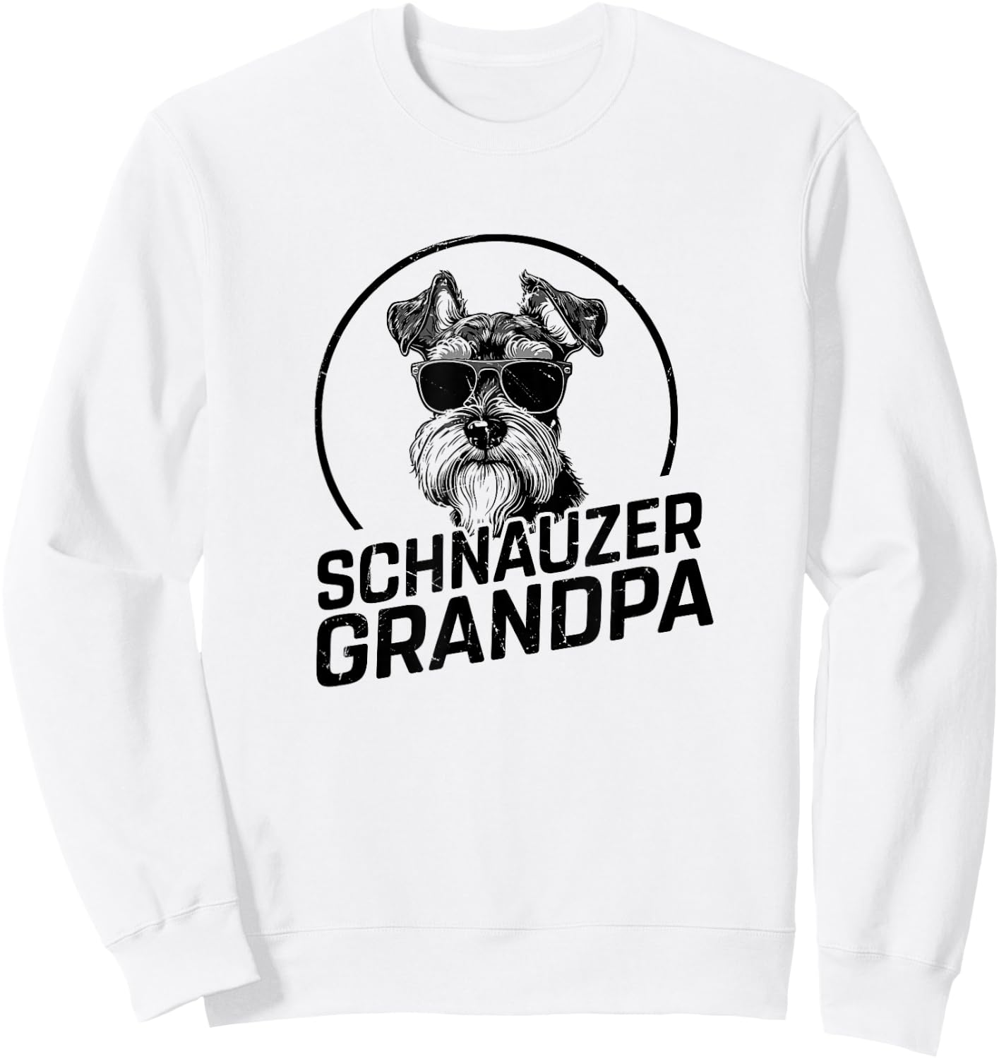 Schnauzer Dog Grandpa Grand Paw Dog Owner Gifts Men Father Sweatshirt - Sweatshirt | White