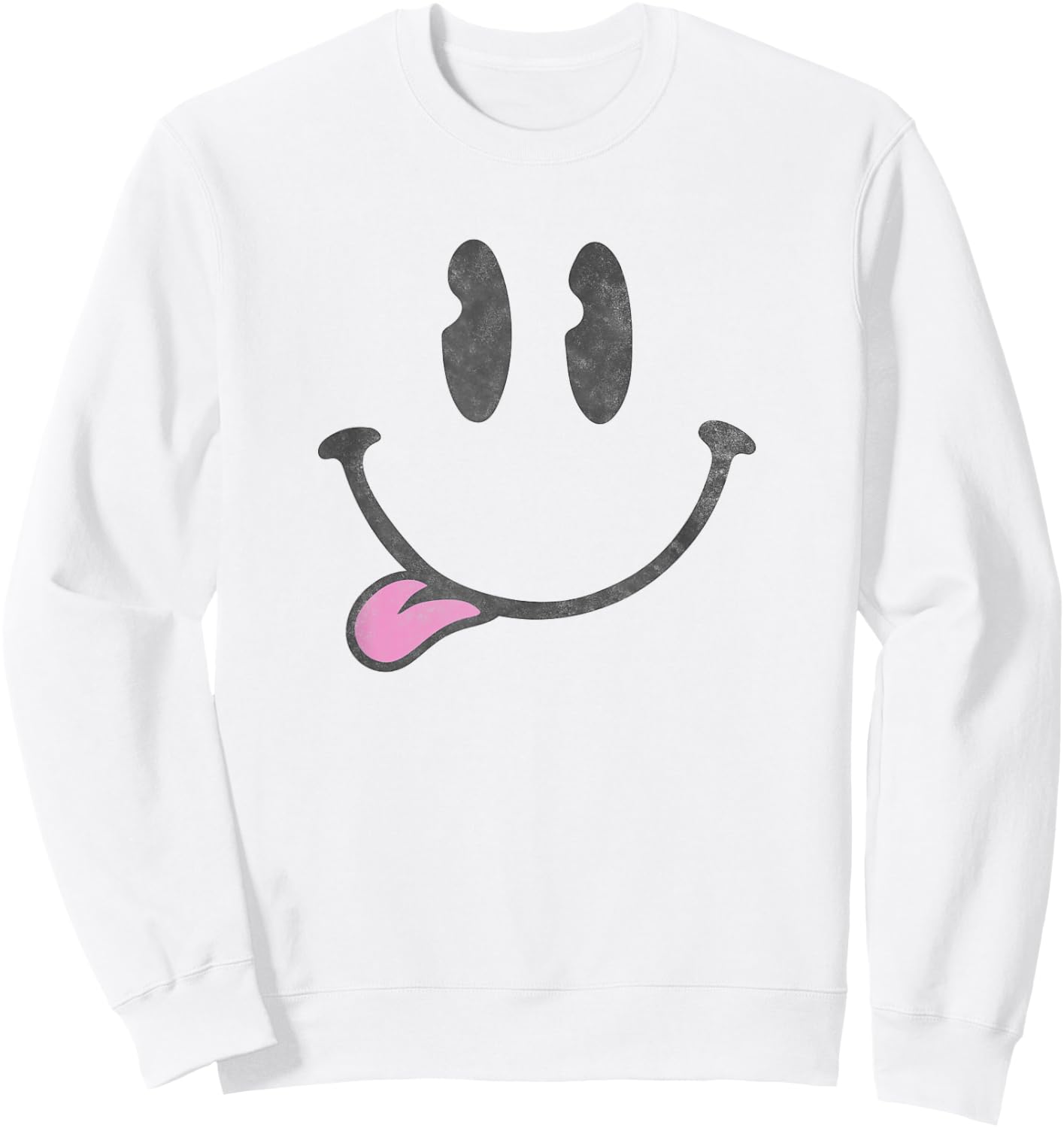 Trendy Happy Smiley , white, S Sweatshirt - Sweatshirt | White