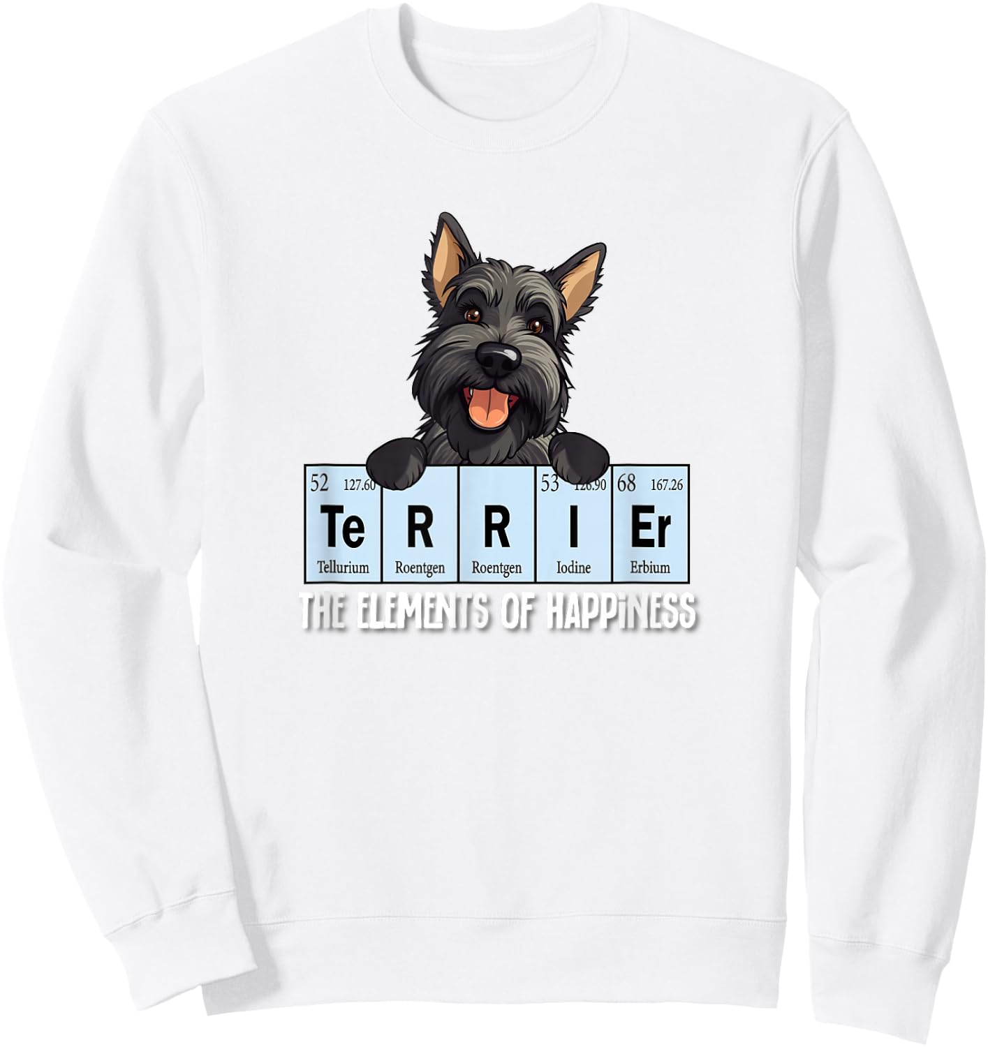 Cute Girls Elements Happiness Scottish Terrier Lover Sweatshirt - Sweatshirt | White