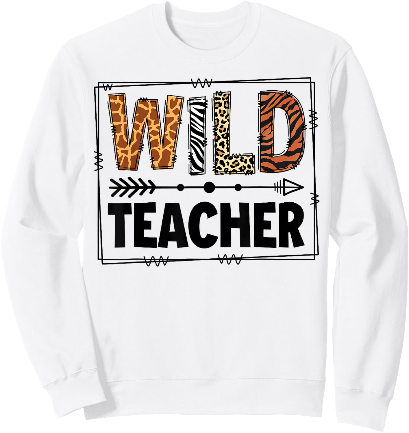 Wild One Teacher Two Wild Zoo Animal Theme Birthday Matching Sweatshirt - Sweatshirt | White