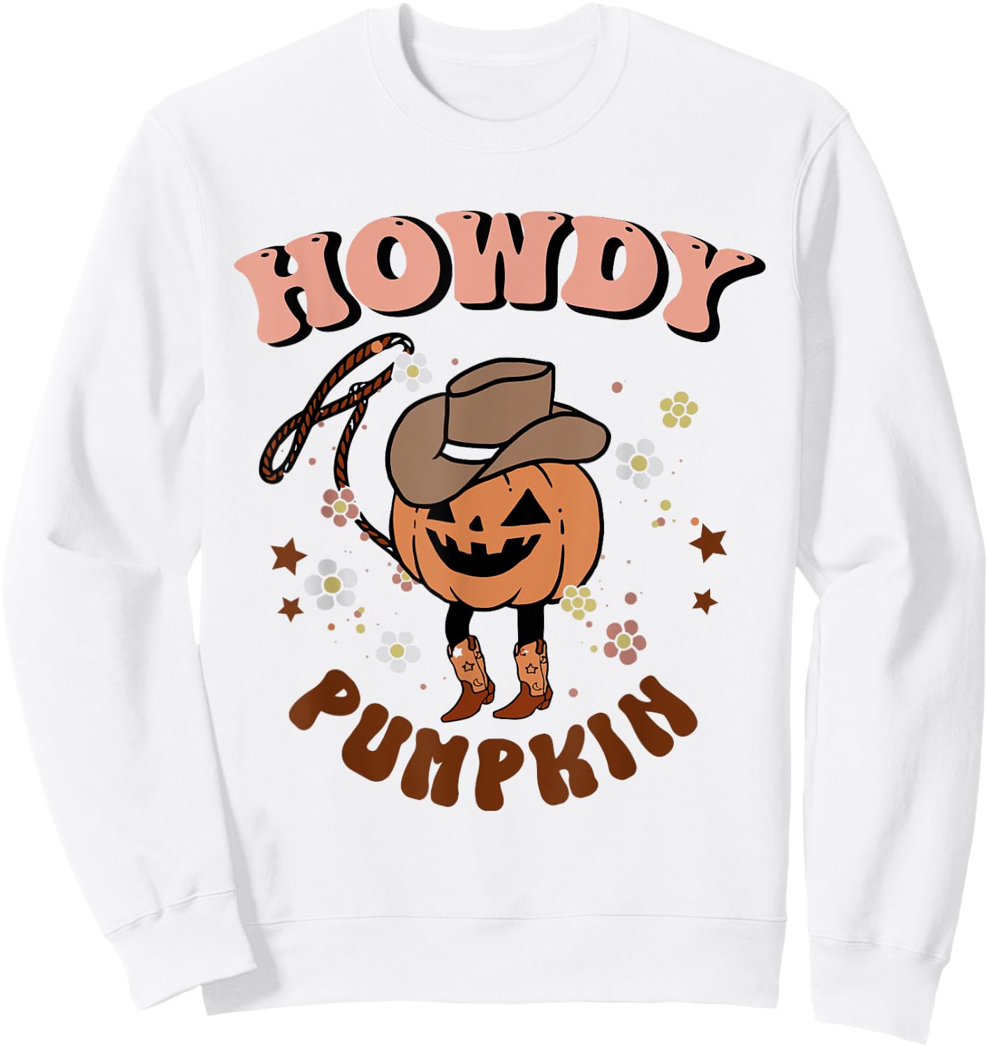 Howdy Pumpkin Rodeo Western Fall Southern Halloween Sweatshirt - Sweatshirt | White
