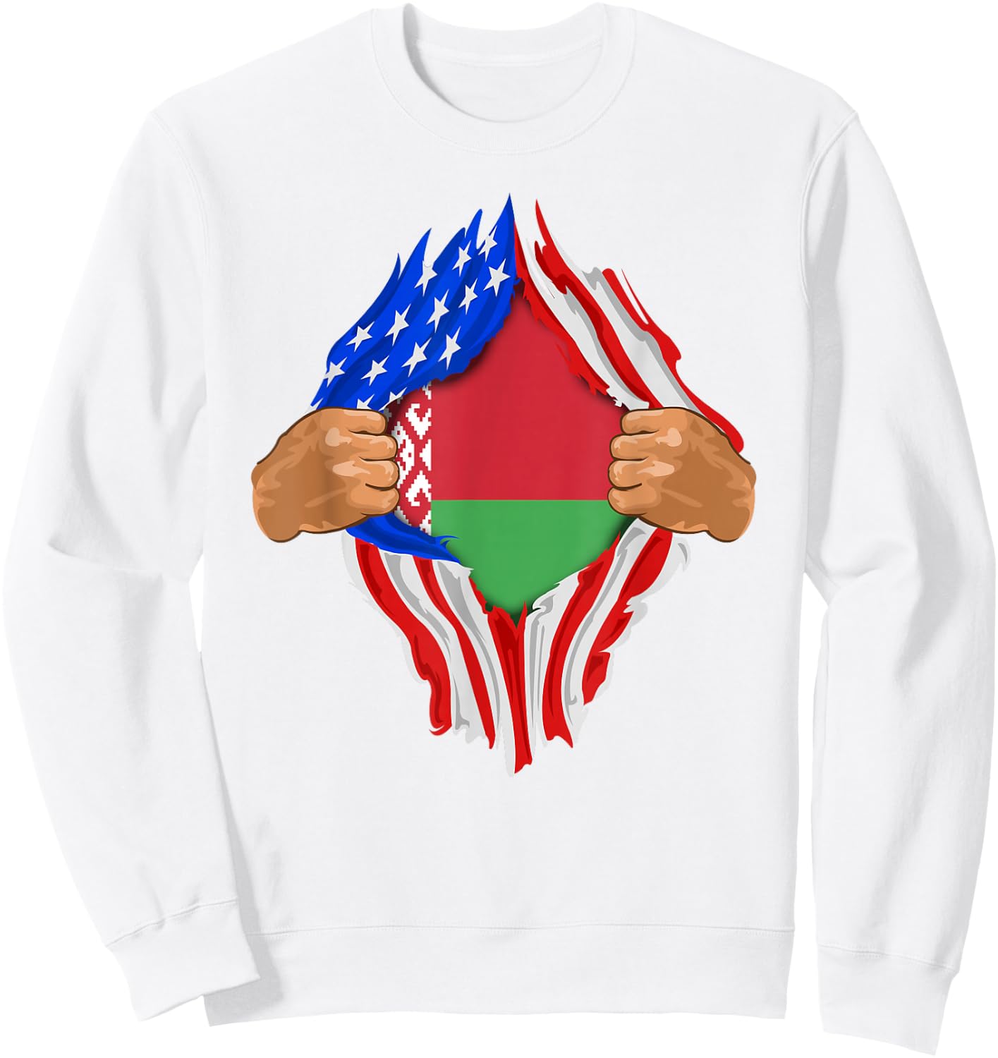 Belarusian Blood Inside Me | Belarus Flag Gift Sweatshirt - Sweatshirt | White