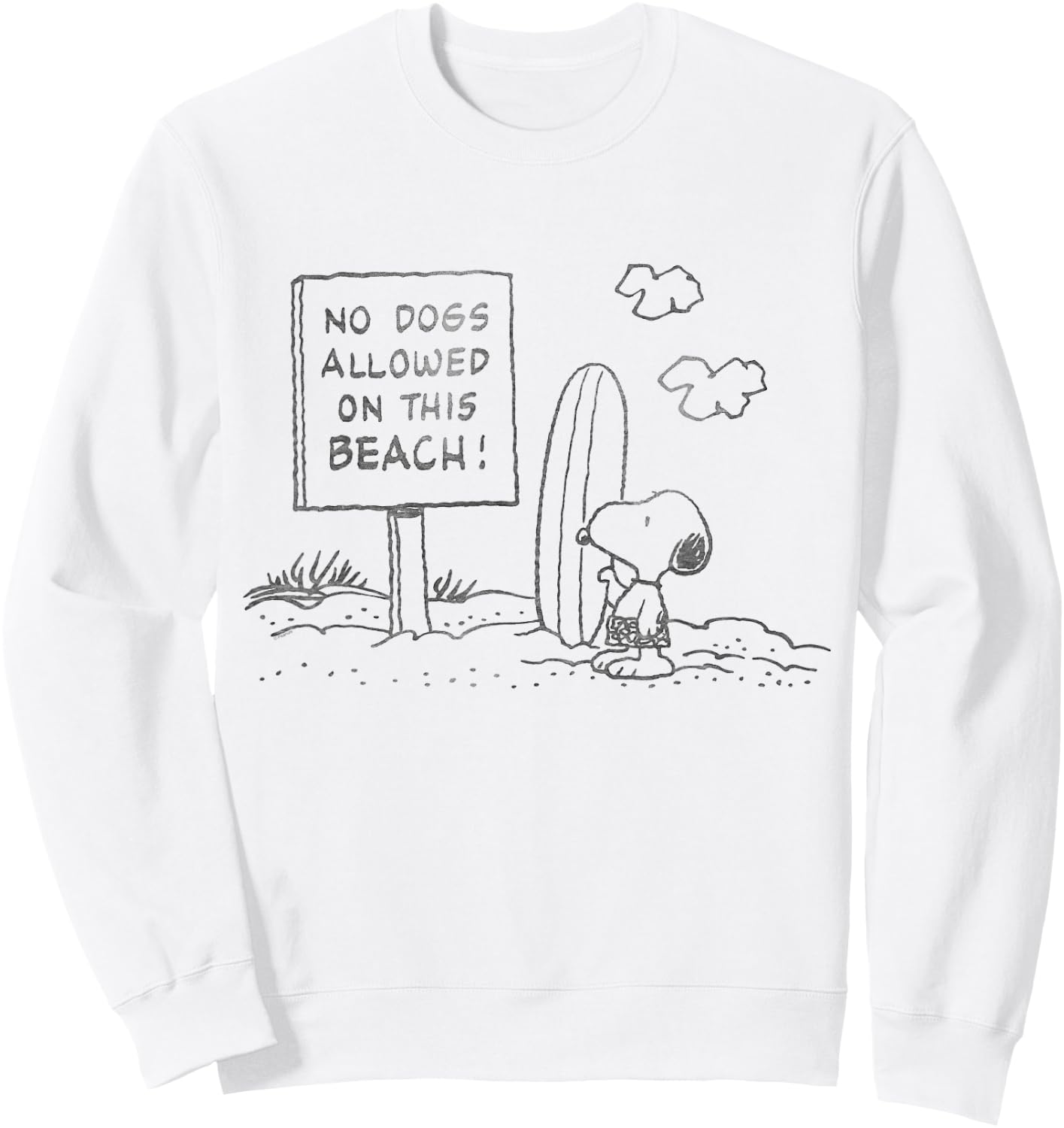 Peanuts Snoopy No Dogs Allowed On This Beach Sweatshirt - Sweatshirt | White