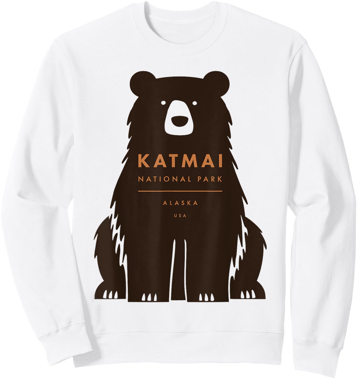 Katmai National Park Alaska Retro Vintage Bear Sweatshirt - Sweatshirt | White
