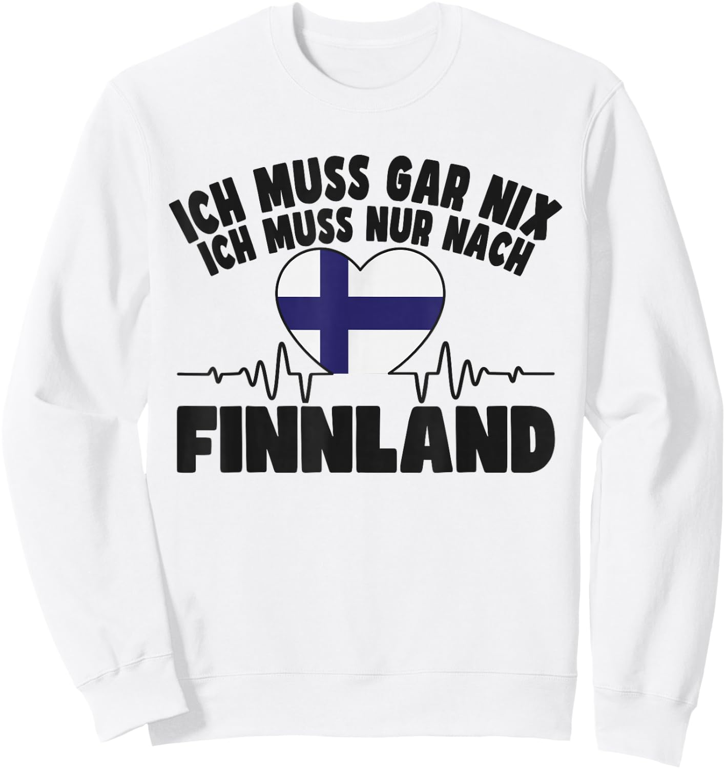with German Text "Ich muss gar nix" [German Langu, gray, S Sweatshirt - Sweatshirt | White
