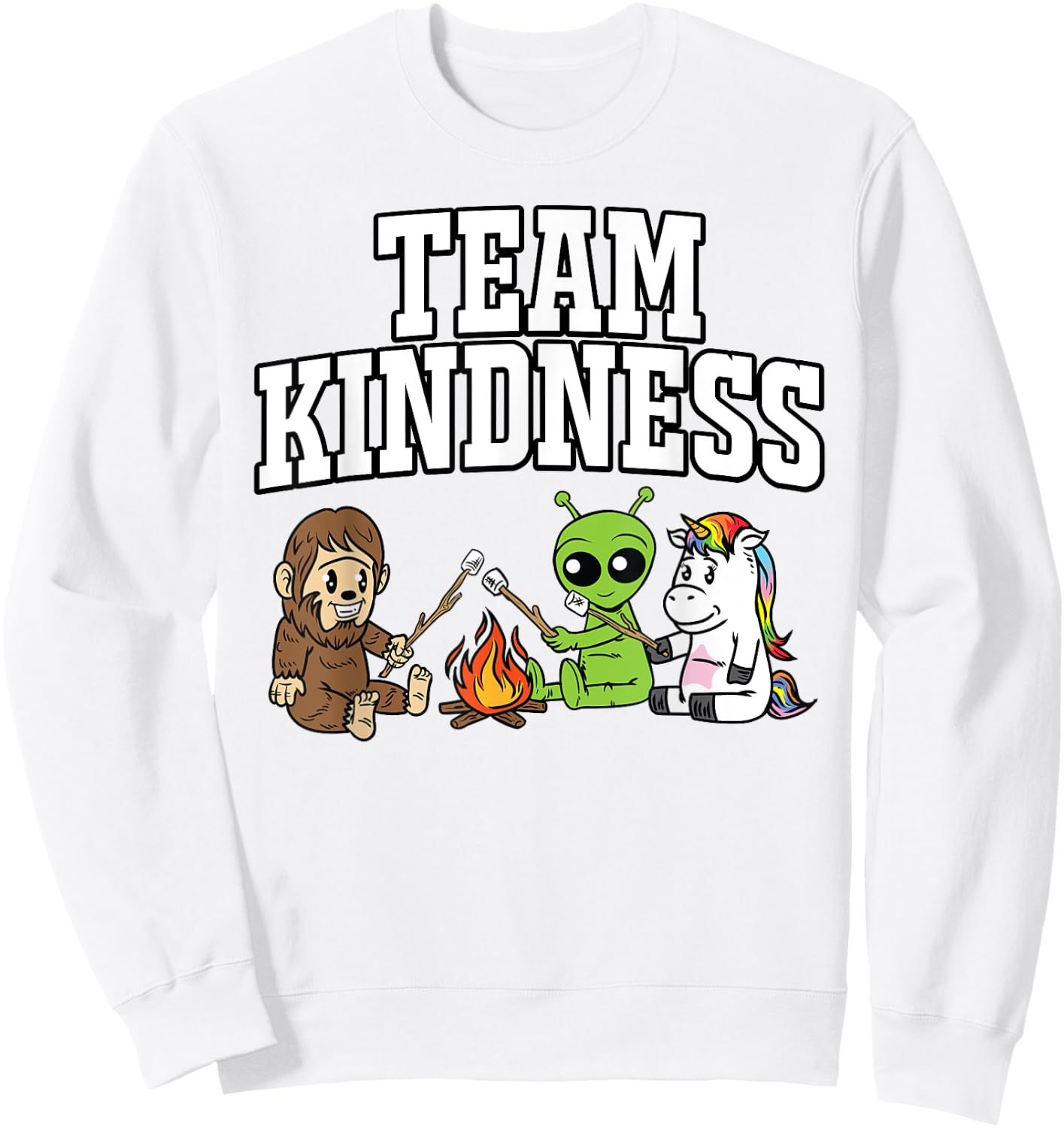 Team Kindness Shirt - Alien Unicorn Teacher Gifts Women Kids Sweatshirt - Sweatshirt | White