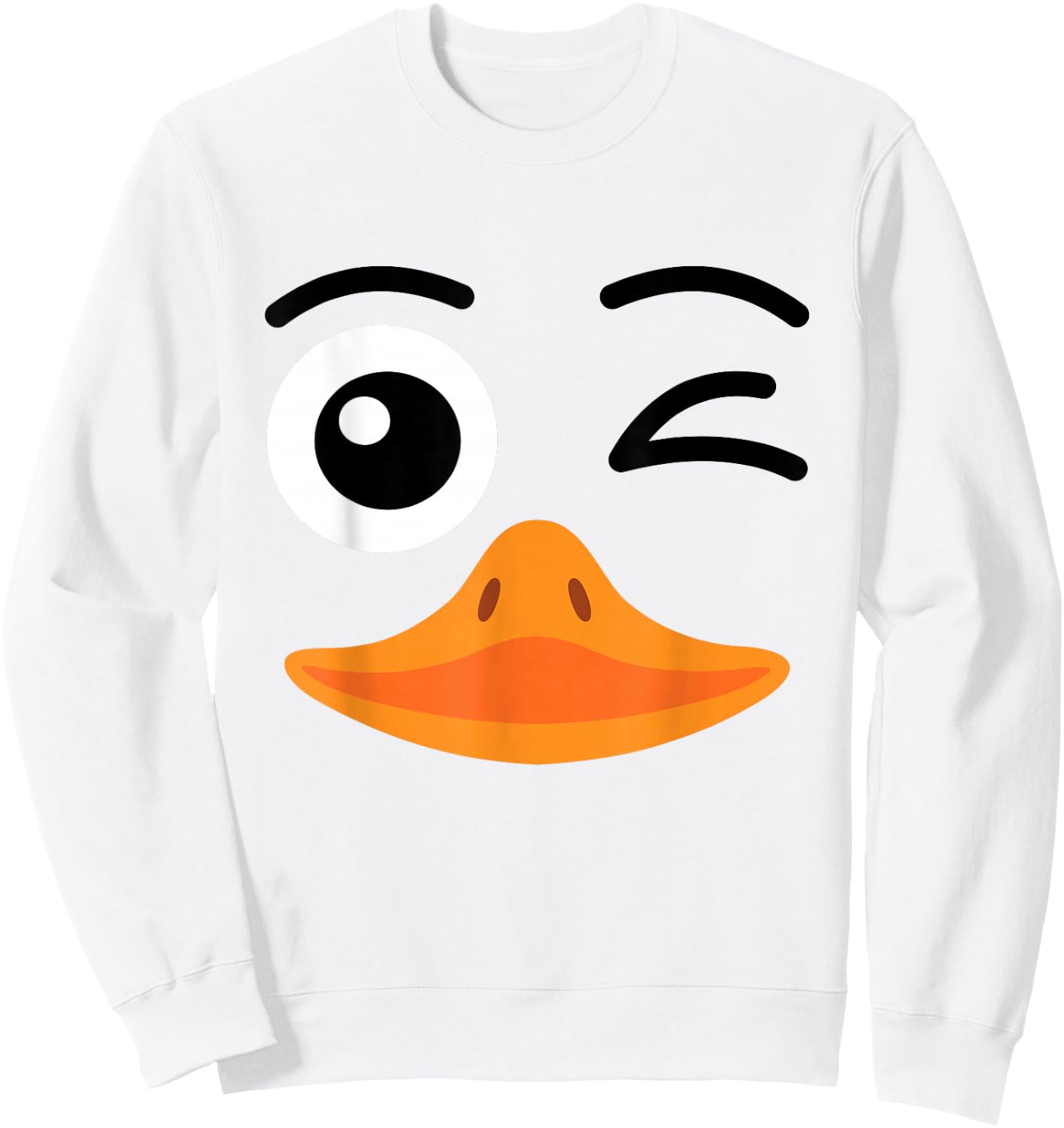 Funny lazy easy duck face costume for DIY halloween party Sweatshirt - Sweatshirt | White