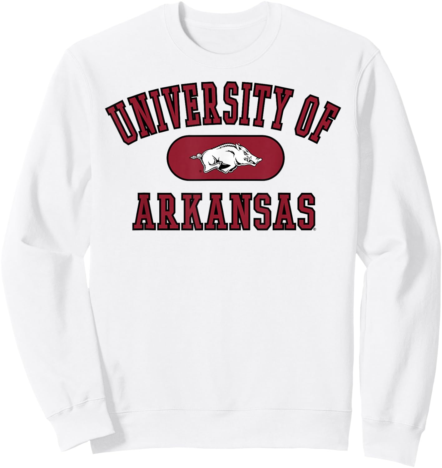 Elite Authentics Arkansas Razorbacks Varsity Officially Licensed , Small, Grey Sweatshirt - Sweatshirt | White